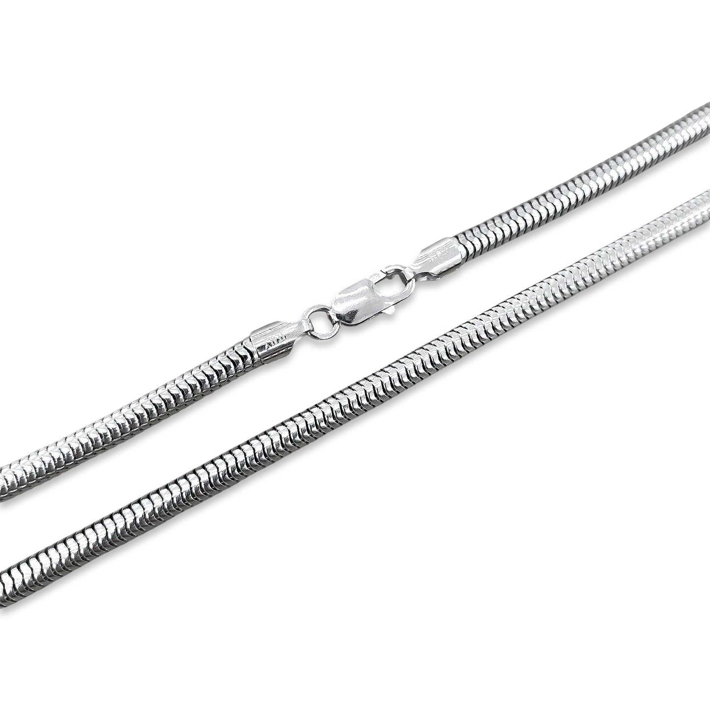TMPCU001 Cadena Cola de Rata Pavonada 5 mm x 60 cm en Plata Fina .925