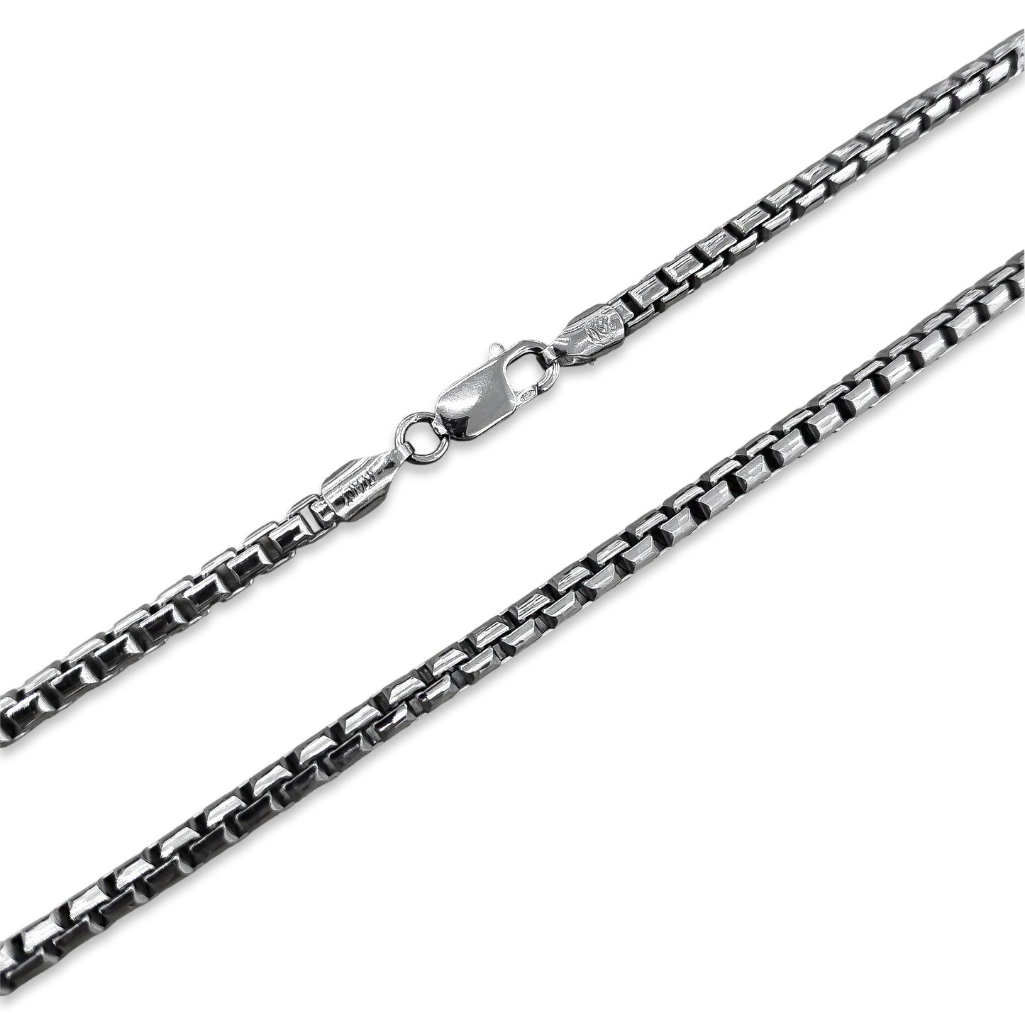 TMPCU003 Cadena Veneciana Pavonada 4 mm x 55 cm en Plata Fina .925