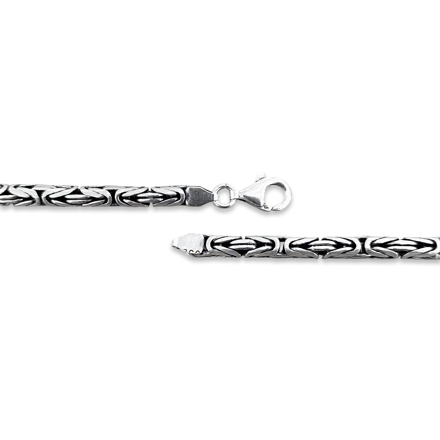 TMPCU004 Cadena Bali Pavonada 4 mm x 60 cm en Plata Fina .925