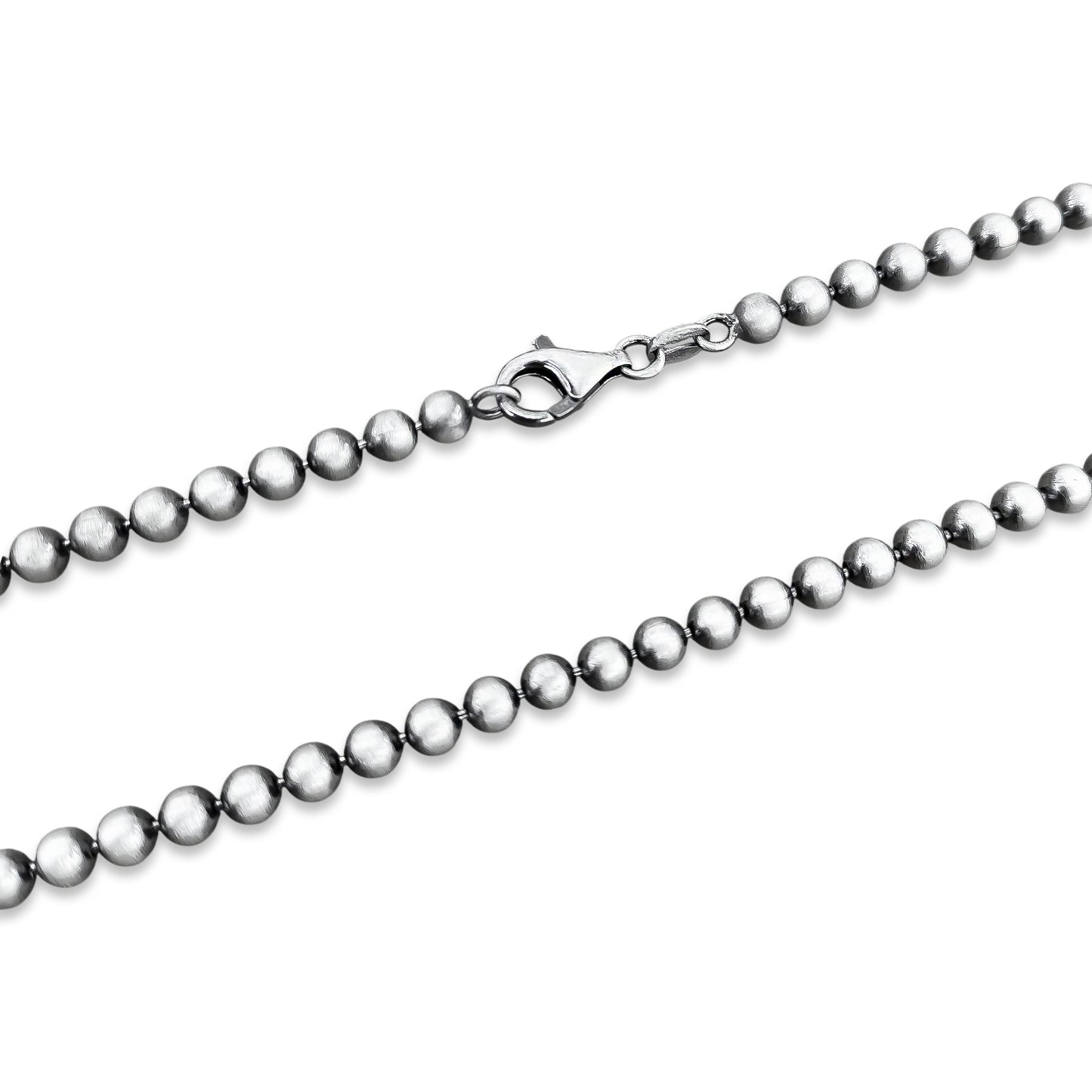 TMPCU006 Cadena Bolitas 4 mm x 60 cm en Plata Fina .925