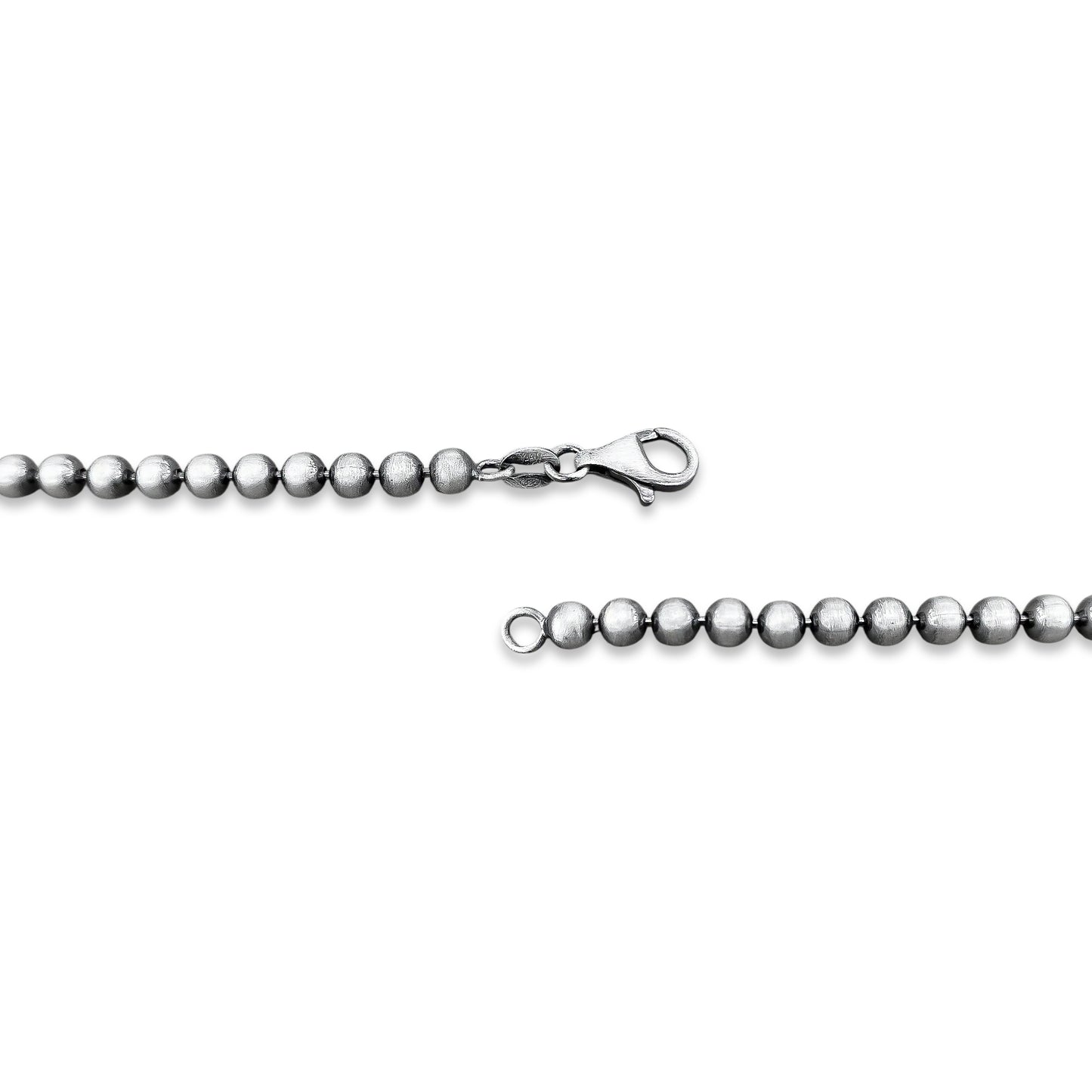 TMPCU006 Cadena Bolitas 4 mm x 60 cm en Plata Fina .925