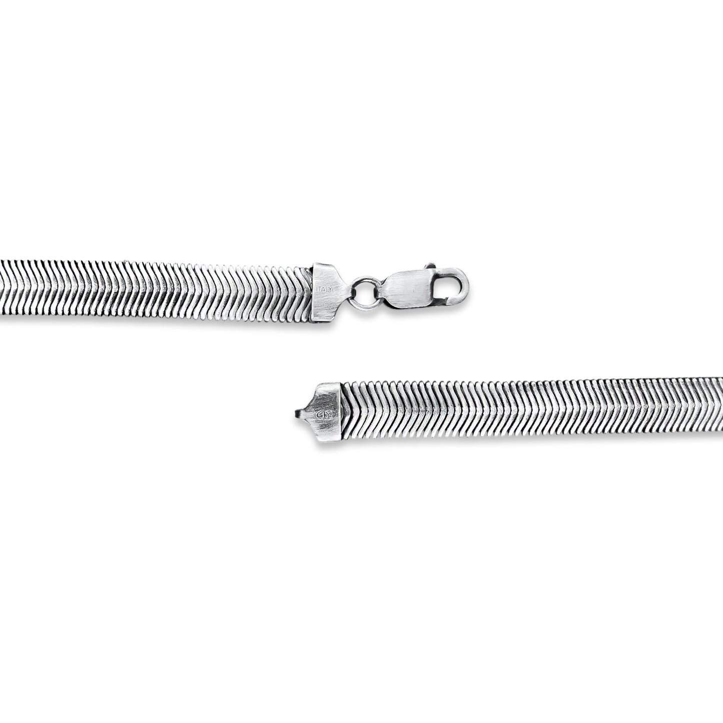 TMPCU009 Cadena Panza de Víbora Pavonada 1 cm x 50 cm en Plata Fina .925