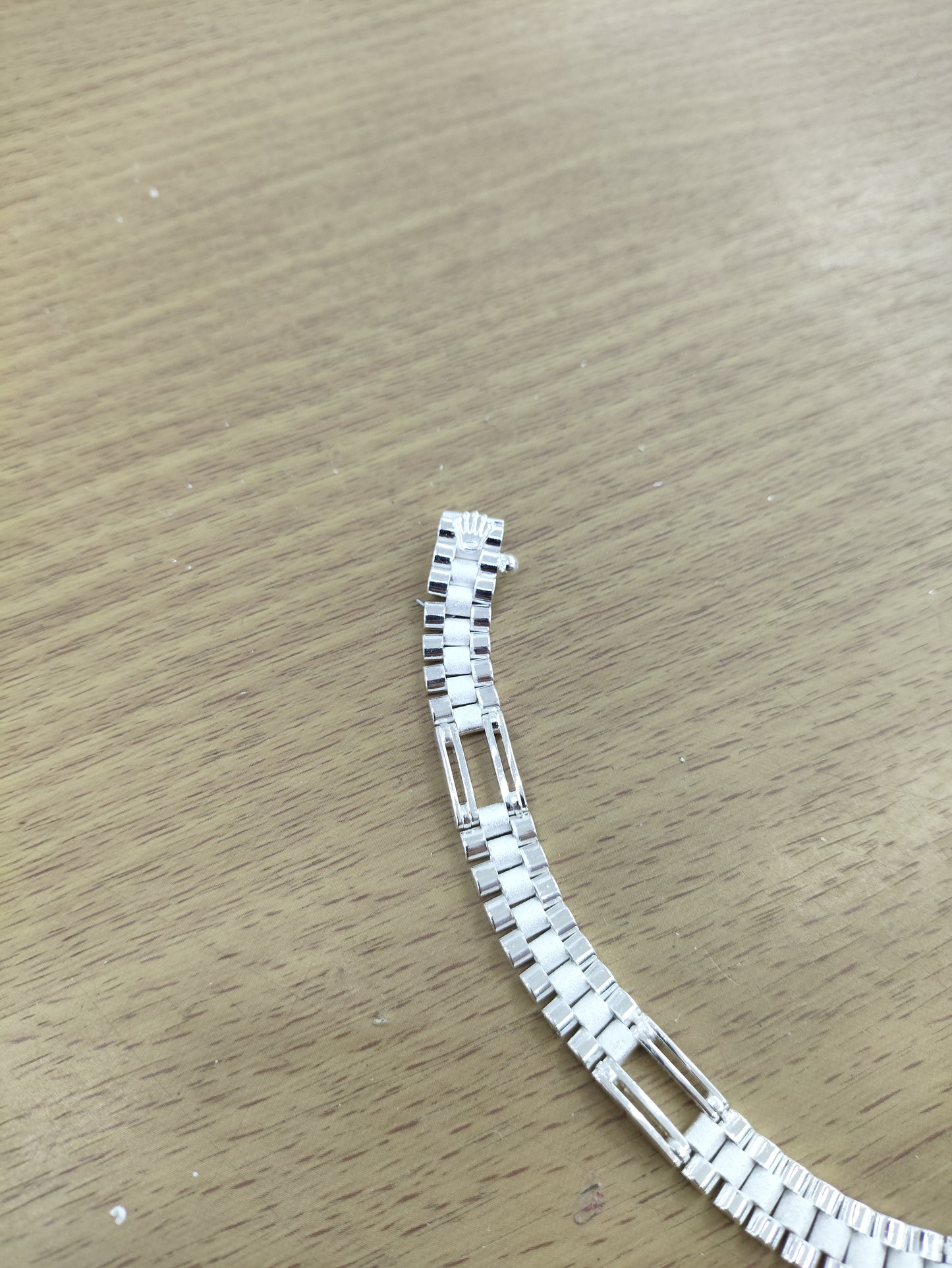 TMPPC003-21 Pulsera Caballero Modelo Rlx 4 Eslabones Largos 8 mm de Ancho x 21 cm de Largo en Plata Fina .925