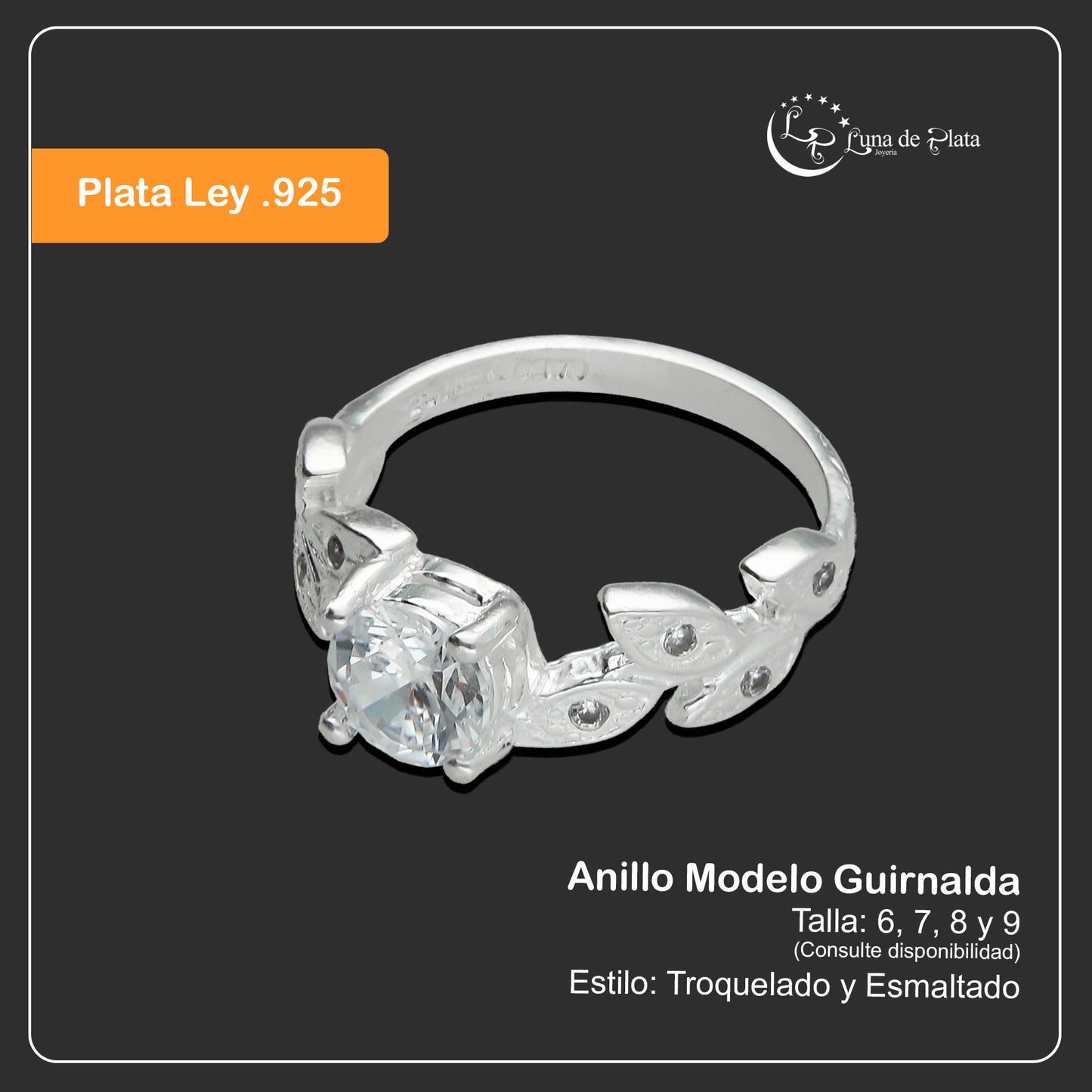 LPAD001 Anillo Para Dama Mod. Guirnalda 862807197