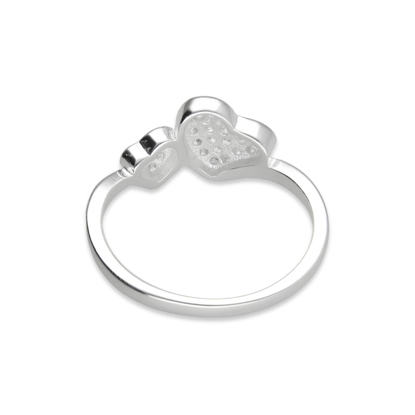 LPAD089 Anillo Modelo Corazón Duo Pavé Plata .925 Taxco Gro 3298407396