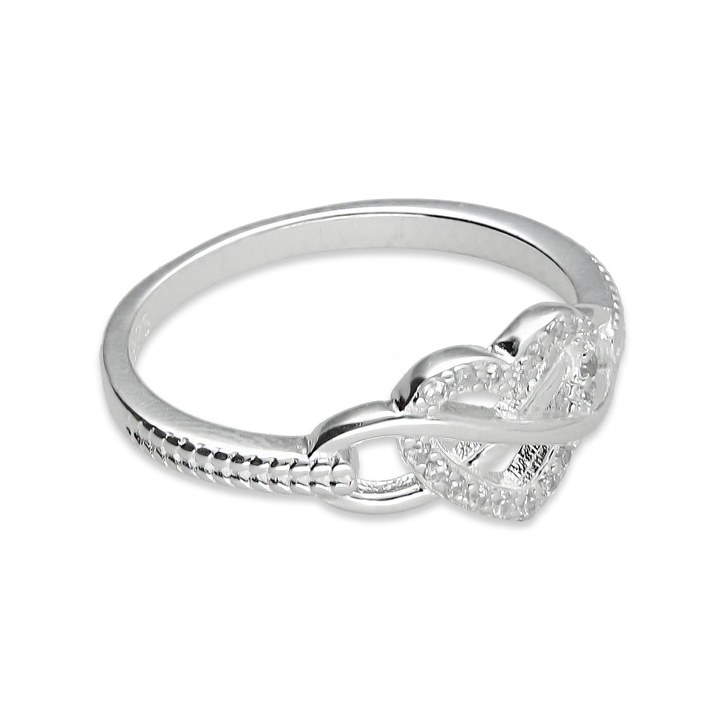 LPAD092 Anillo Modelo Corazón Infinito Pavé Plata .925 Taxco Gro 3300102440