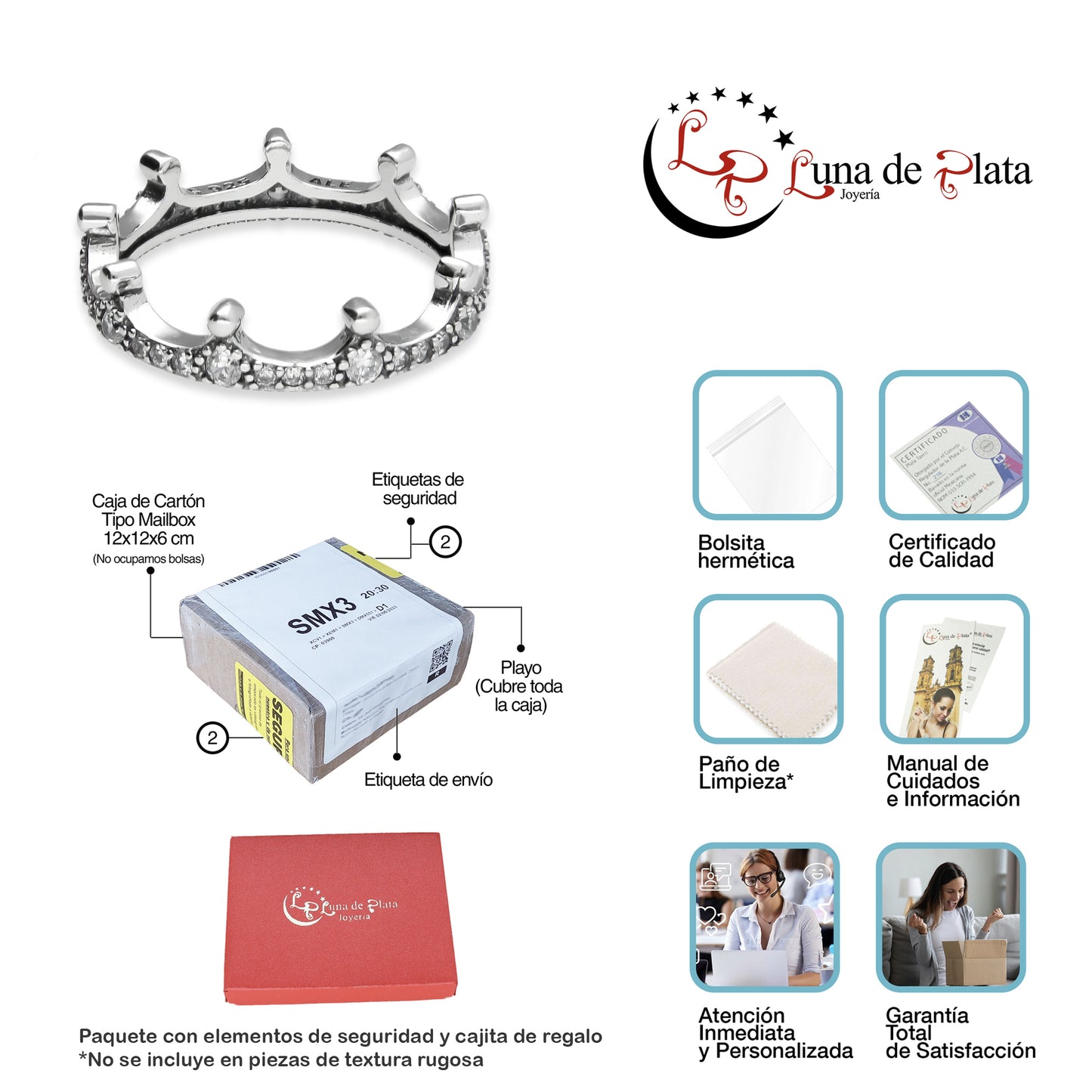 LPAD097 Anillo Pand Corona Pavé Plata .925 Taxco Gro
