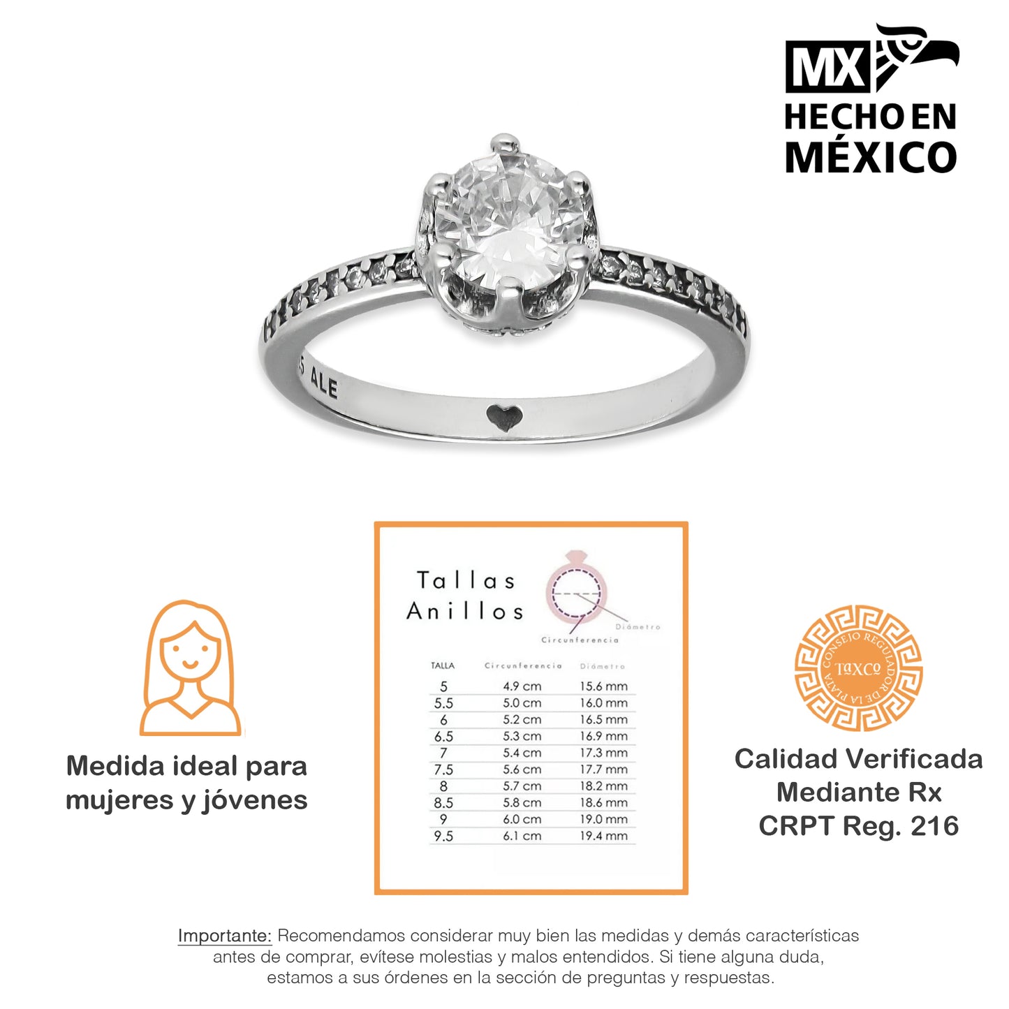 LPAD099 Anillo Pand Corona Torre Plata .925 Taxco Gro