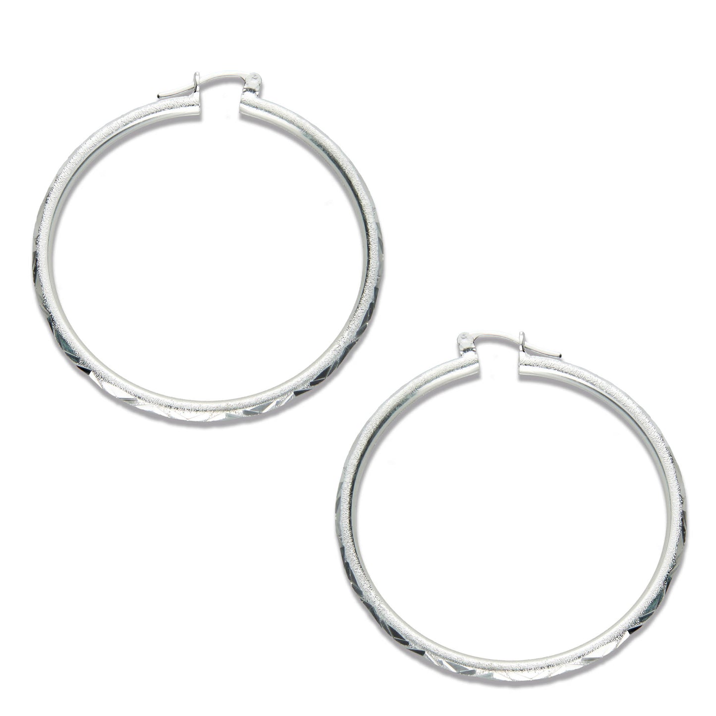 LPADI019 Arracadas De Plata .925 Tubo Grueso Laser Diamantadas Tam 5 MLM921621222