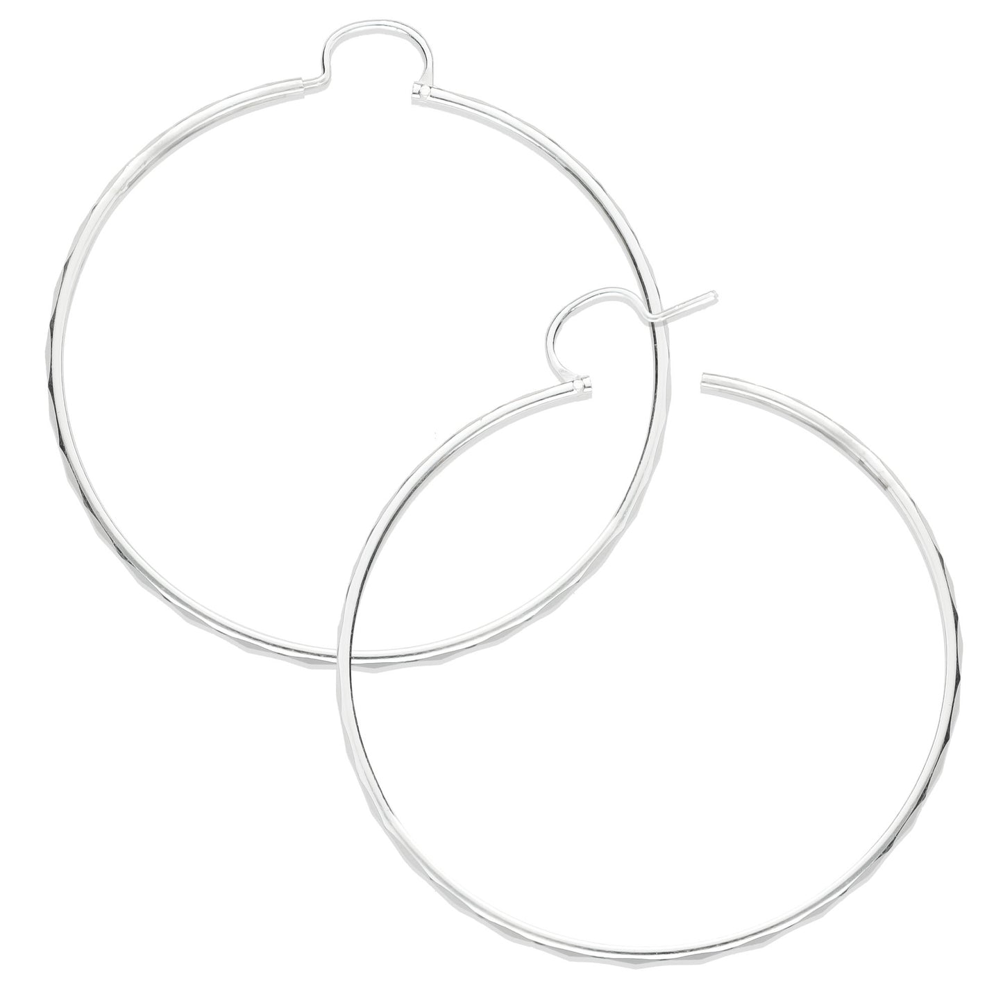 LPAF023 Arracada Facetada Plata .925 Tam 9 - 52 Mm Diámetro Taxco MLM918623506