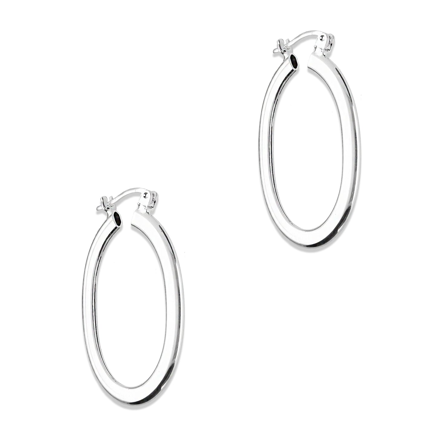 LPAL036 Arracada Lisa Ovalo Tam 2 - 2.5 cm x 3.5 cm Plata .925 2913200448