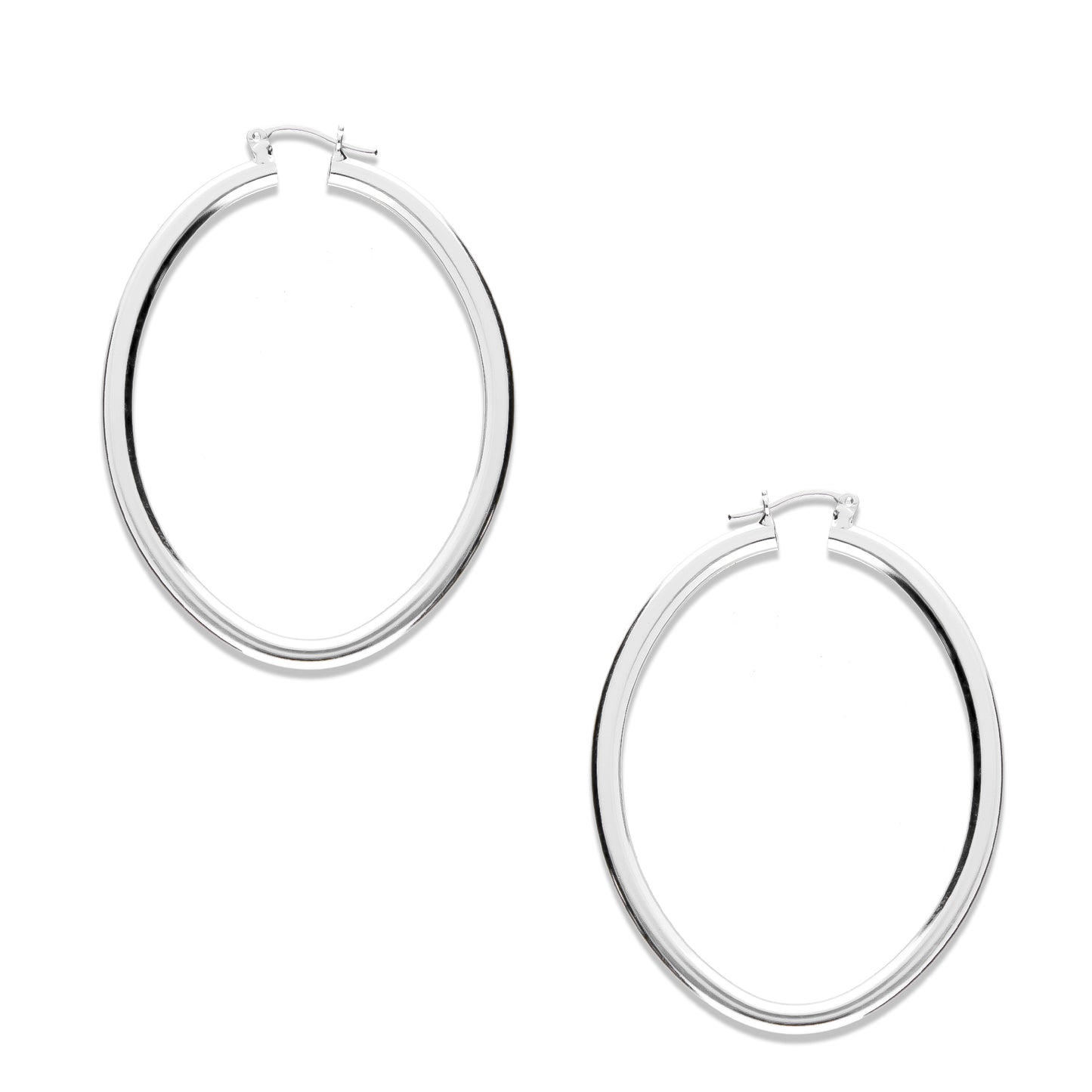 LPAL038 Arracada Lisa Ovalo Tam 4 - 4.3 cm x 5.8 cm Plata .925 2031262399