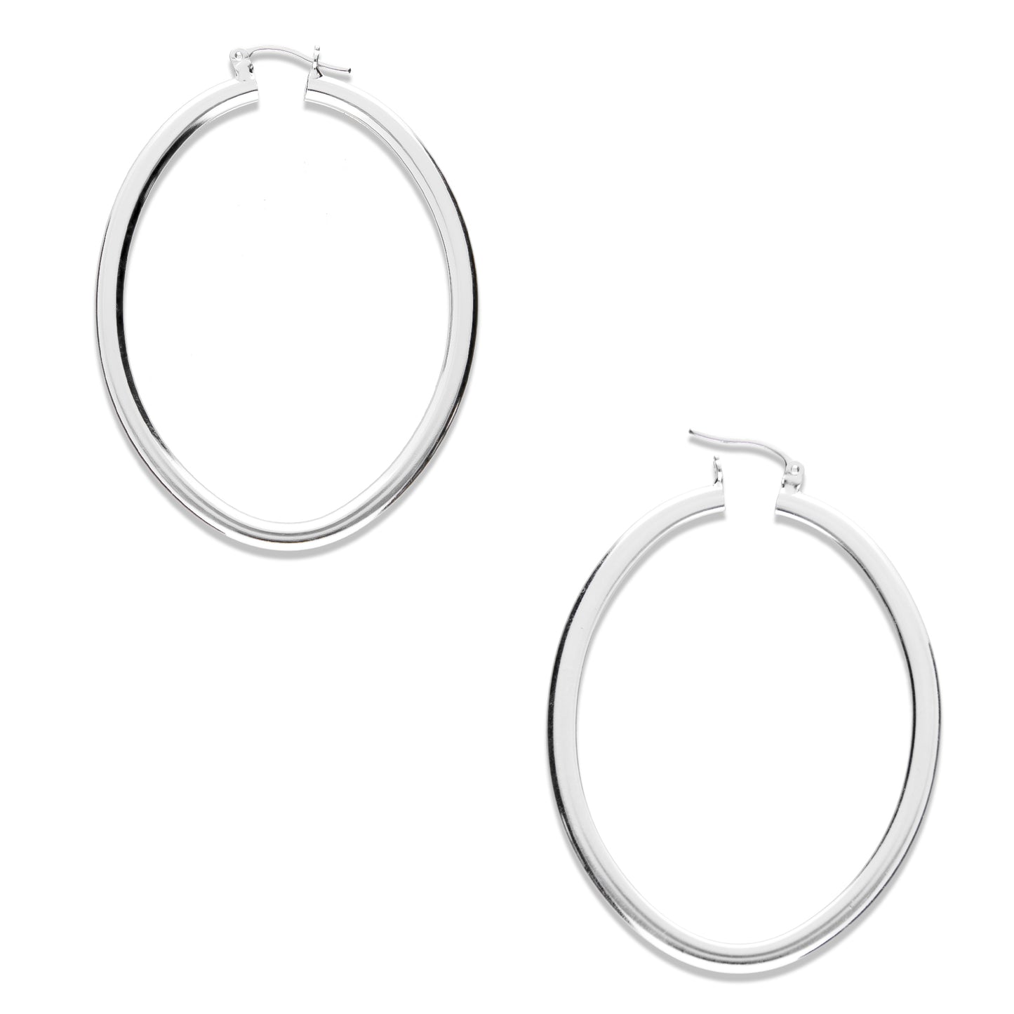 LPAL038 Arracada Lisa Ovalo Tam 4 - 4.3 cm x 5.8 cm Plata .925 2031262399