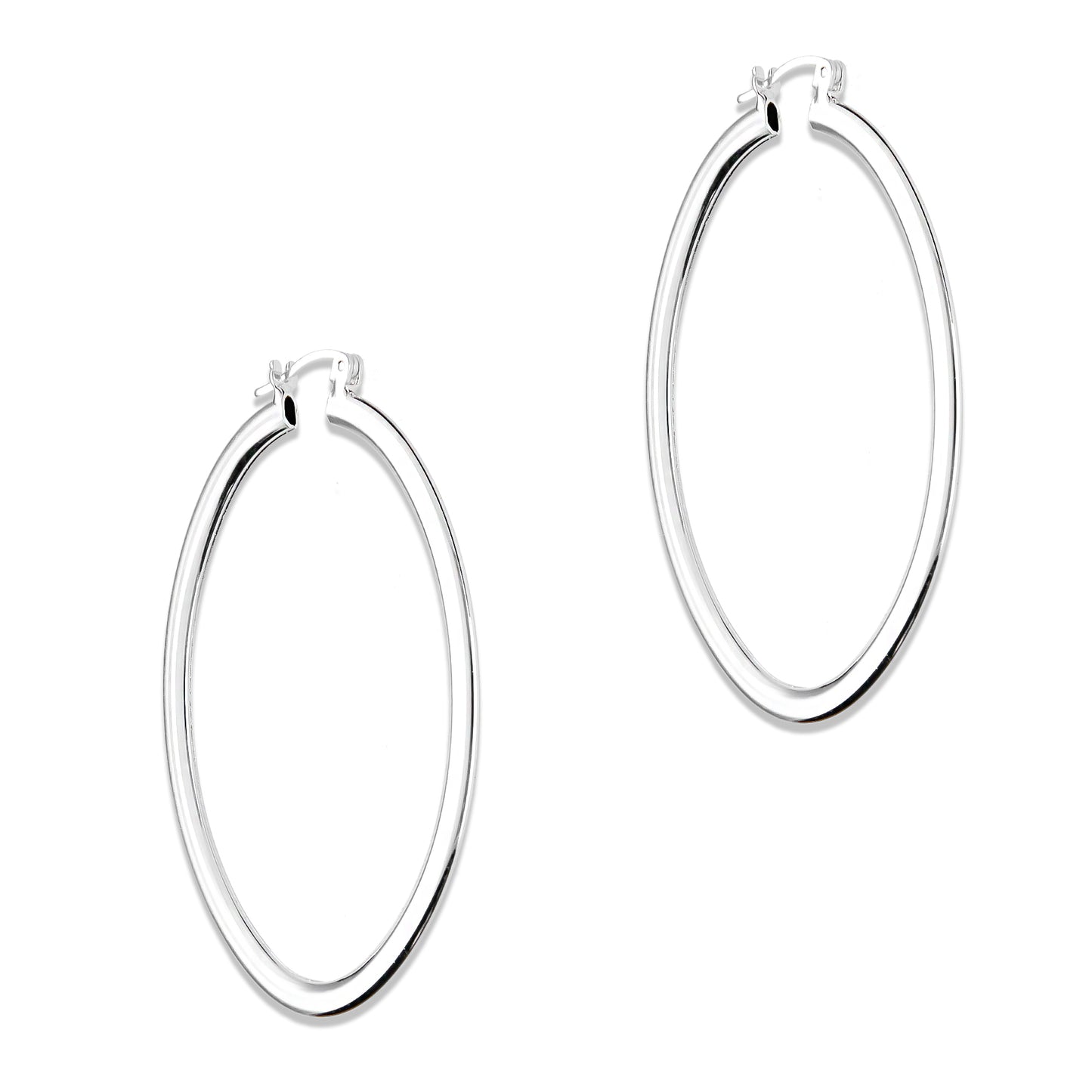 LPAL038 Arracada Lisa Ovalo Tam 4 - 4.3 cm x 5.8 cm Plata .925 2031262399