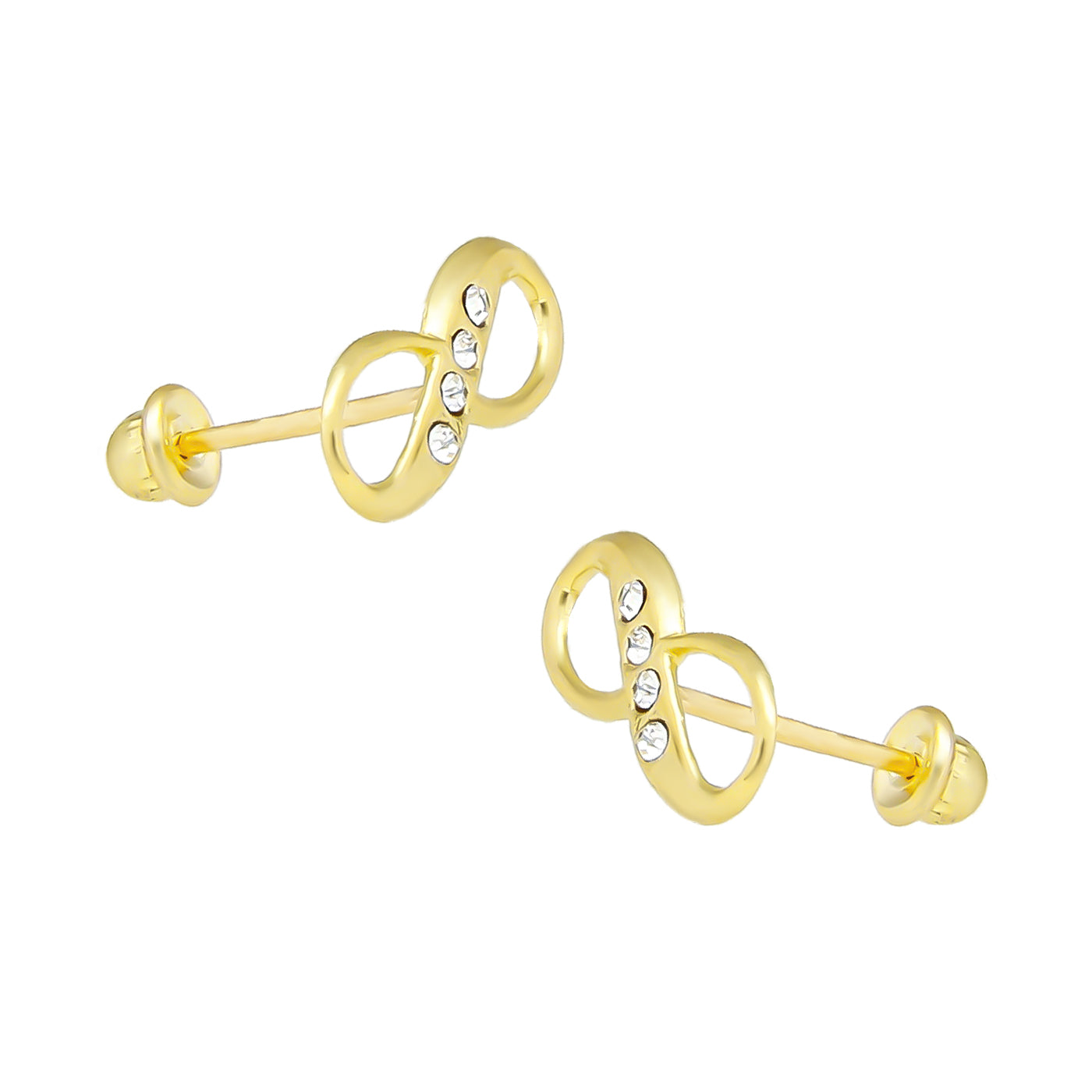 LPAUBR085 Aretes Broquel Oro 10K Niña o Mujer Infinito Jumbo PP 238 1908487131