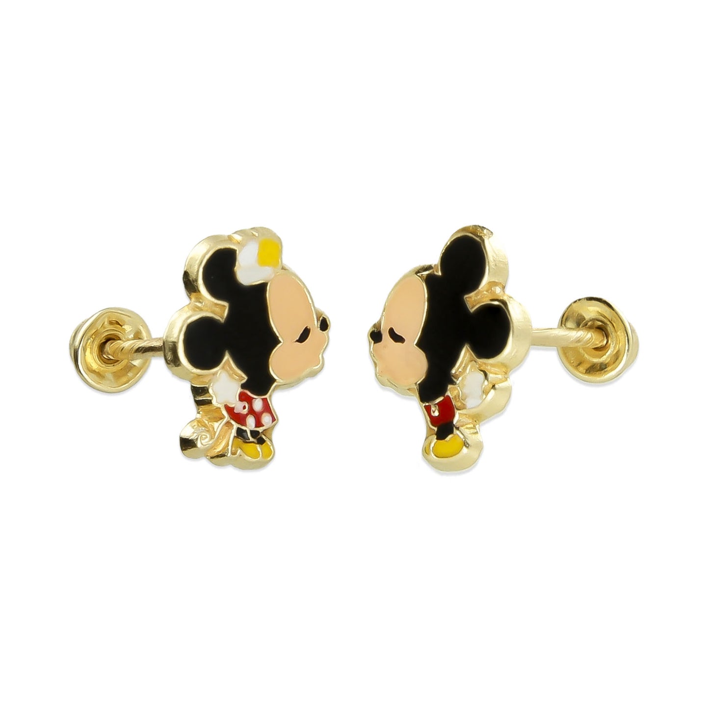 LPAUBR096 Aretes Broquel Oro Sólido 10K Ratoncitos Beso Broche Bolita 275 1989080987