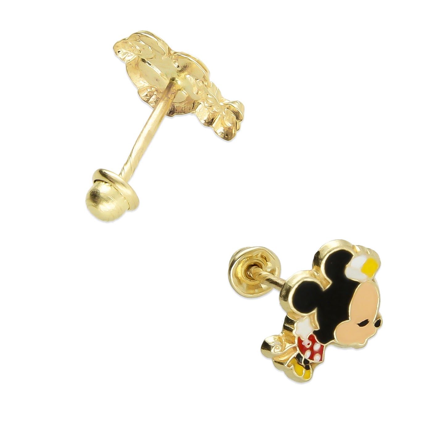 LPAUBR096 Aretes Broquel Oro Sólido 10K Ratoncitos Beso Broche Bolita 275 1989080987