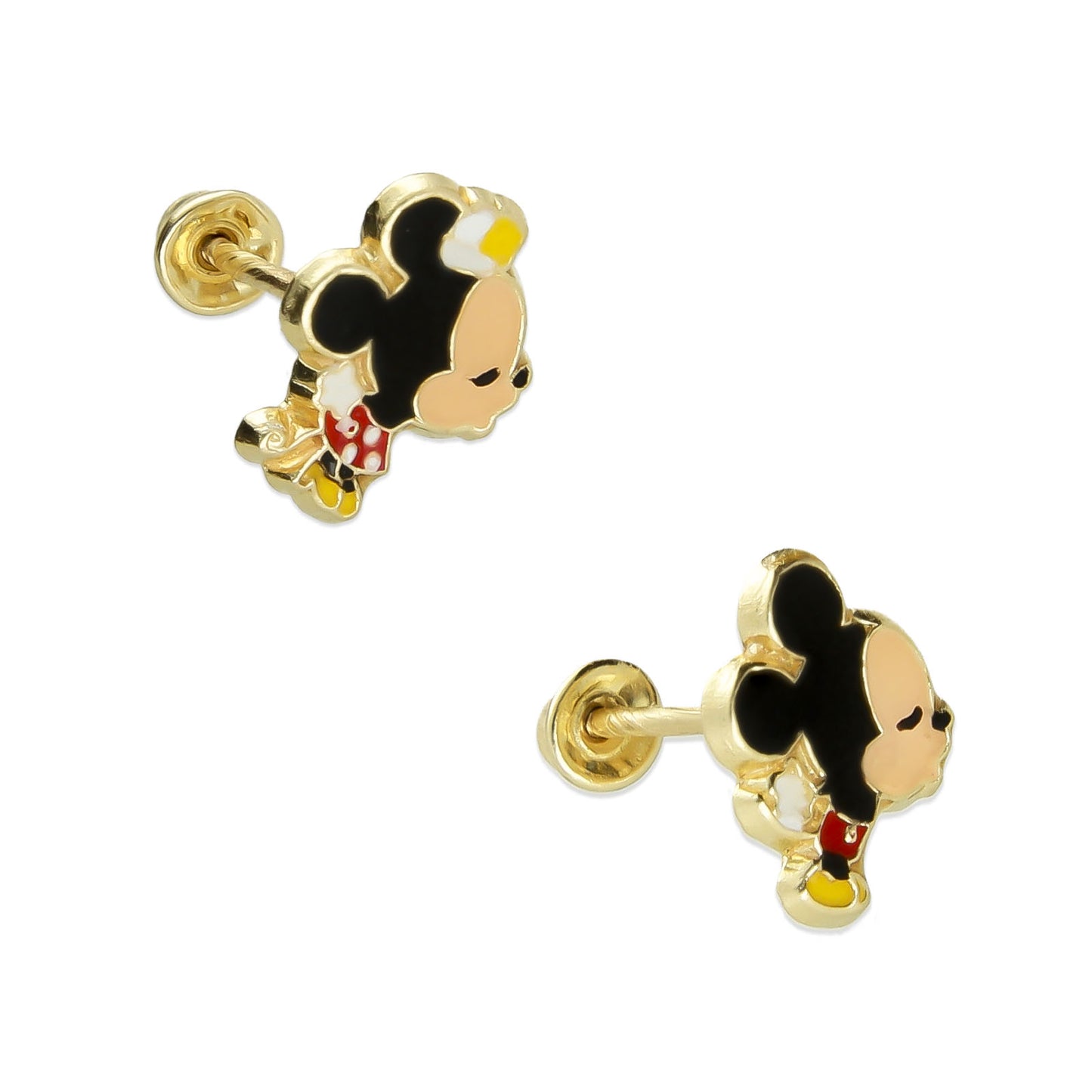 LPAUBR096 Aretes Broquel Oro Sólido 10K Ratoncitos Beso Broche Bolita 275 1989080987