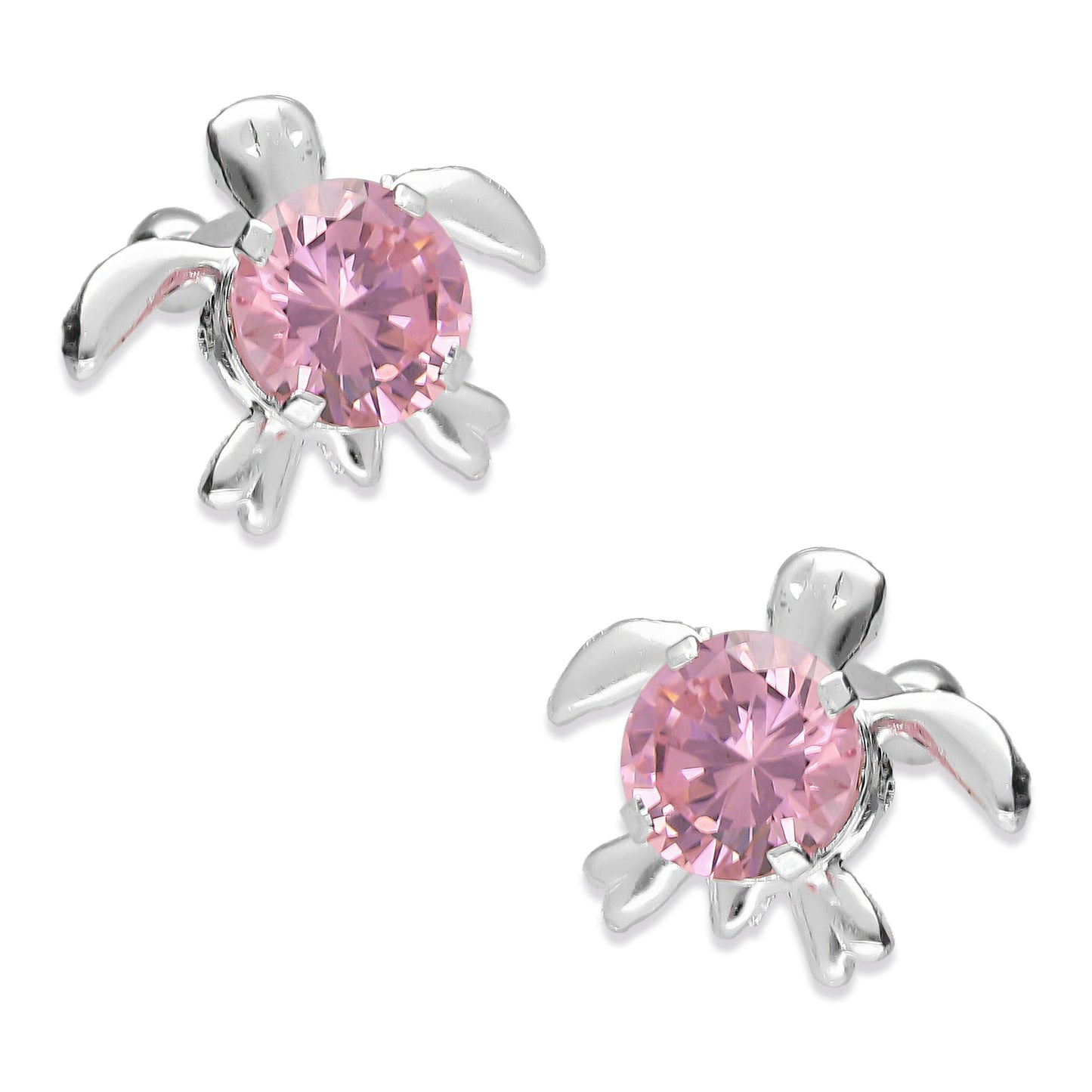 LPBR052 Aretes Broquel Plata Mod Tortugas Zirconia Plata .925 Taxco MLM764964233