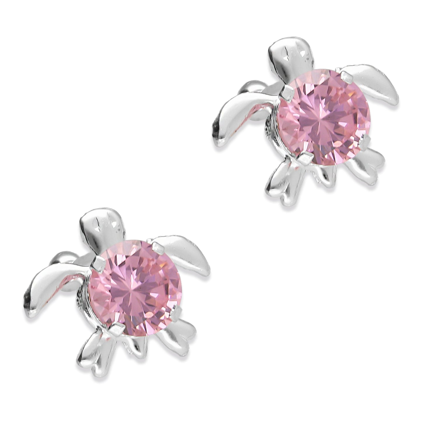 LPBR052 Aretes Broquel Plata Mod Tortugas Zirconia Plata .925 Taxco MLM764964233