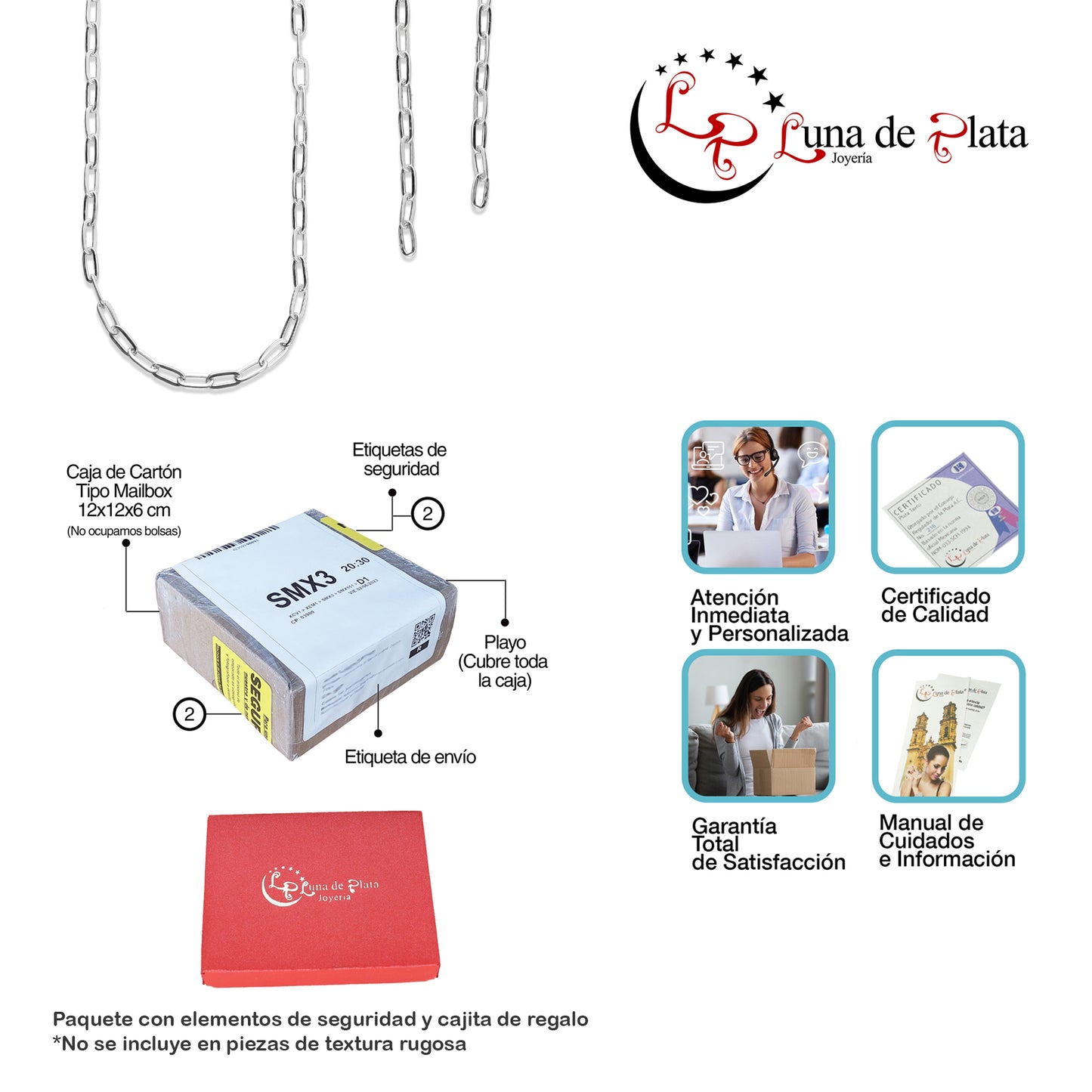 LPCAD004 Cadena x metro Rec Inglés 2 mm Para Armar Plata .925 2036277703