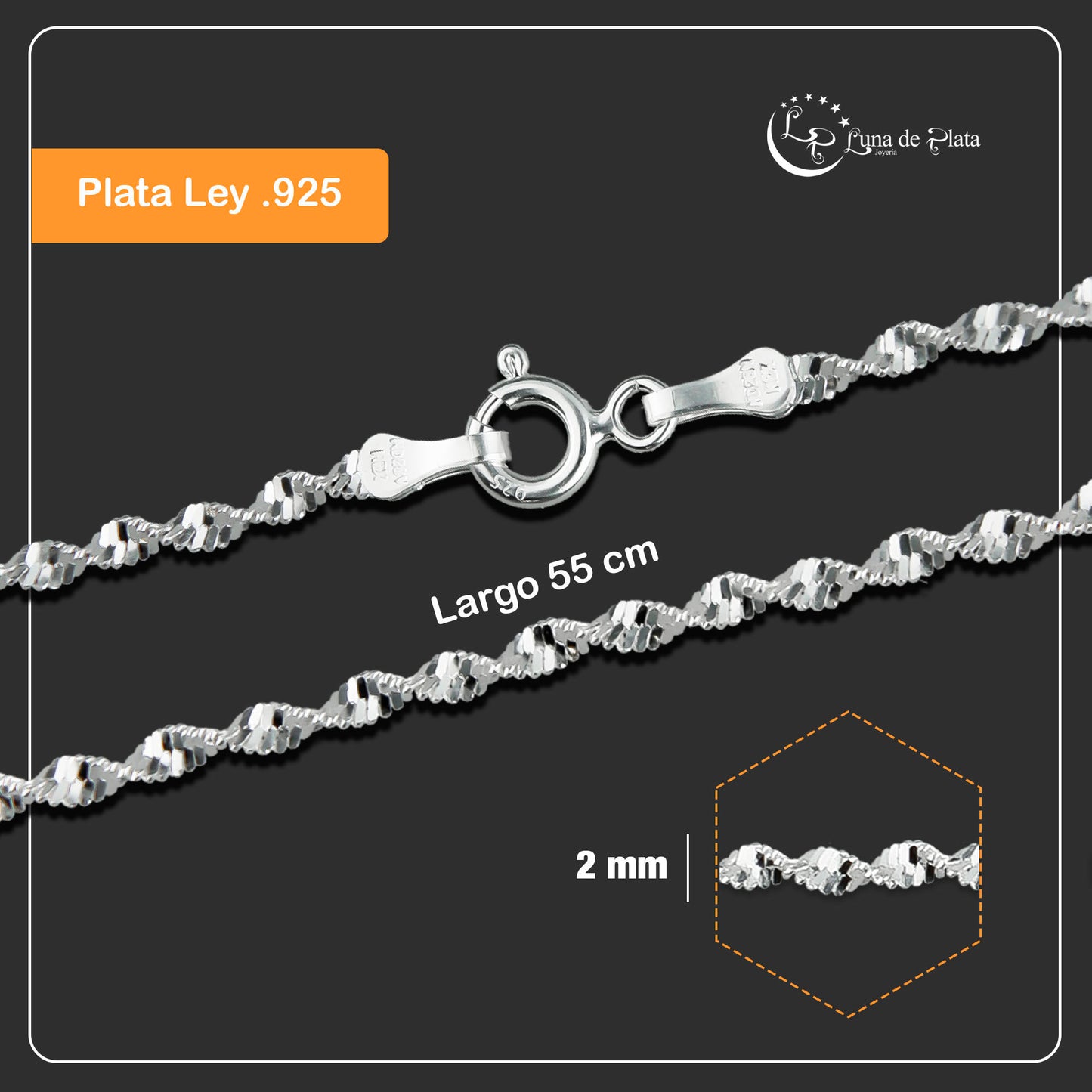 LPCU014-55 Cadena Super Singapur 2 Mm X 55 Cm 739355916