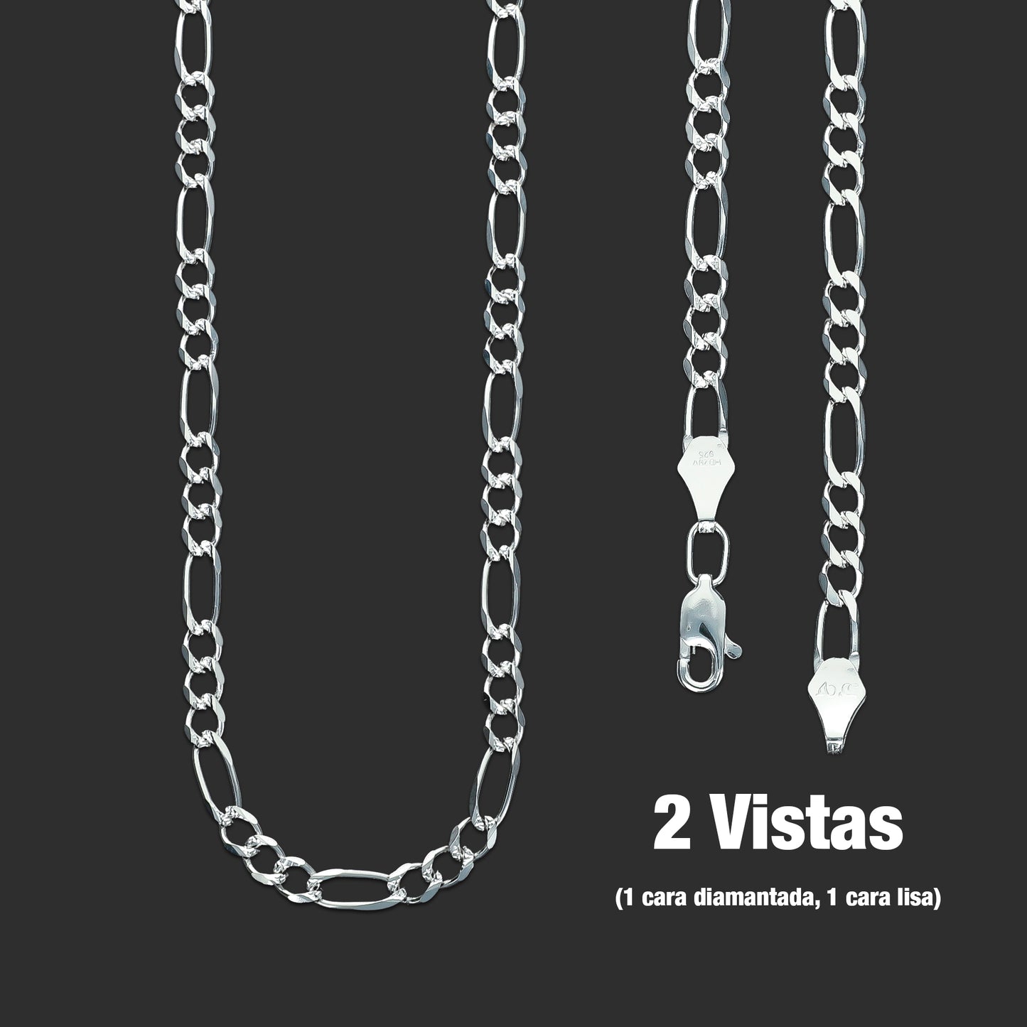 LPCU029-70 Cadena Gruesa Hombre 70 Cms X 5 Mm Fígaro 3 por 1 - 657347047