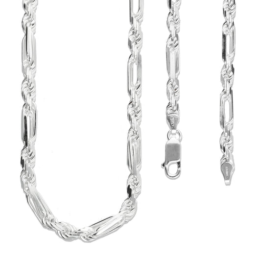 LPCU039-65 Cadena Torsal Fígaro 5 mm x 65 cm Plata .925 Taxco Gro. 3967276446