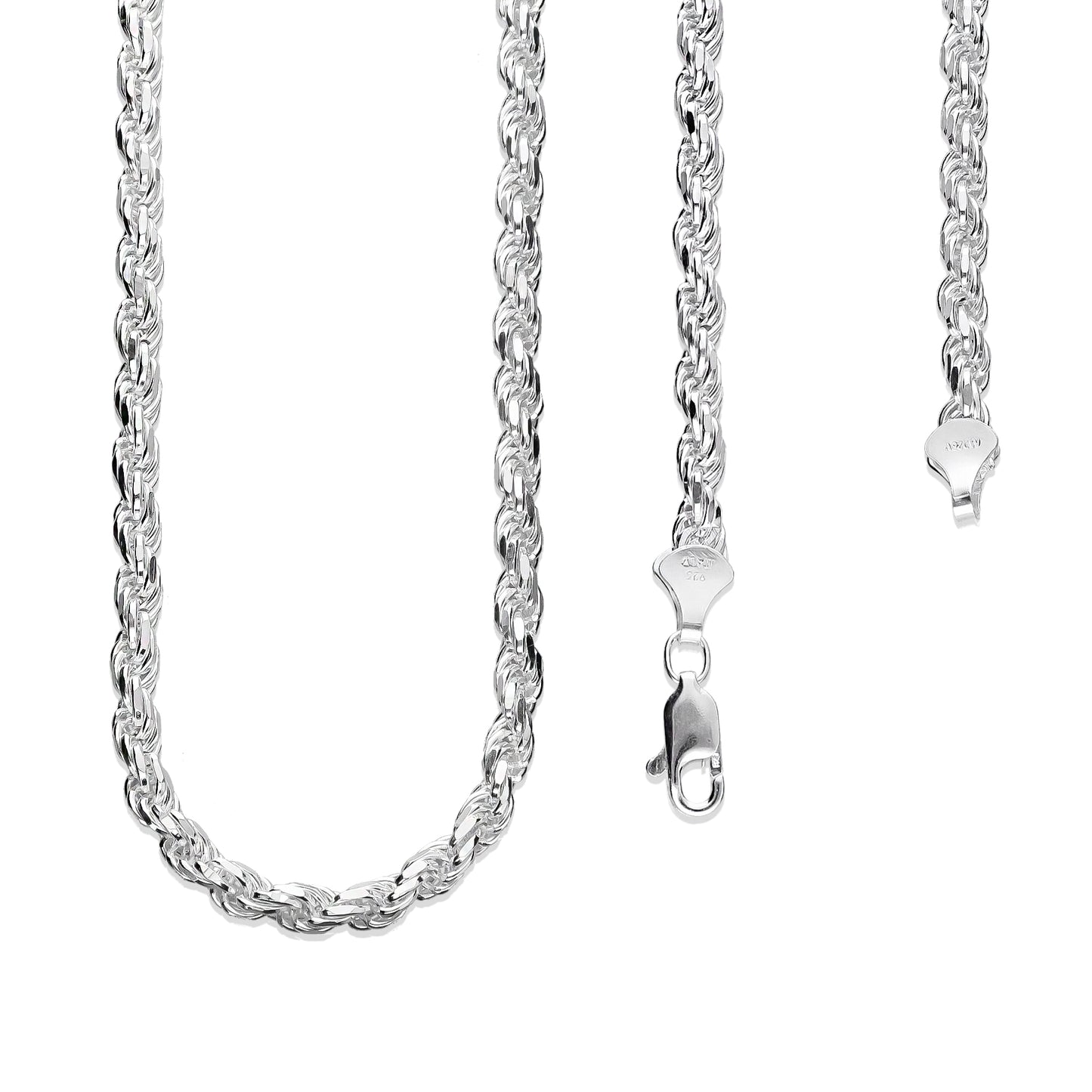 LPCU044-55 Cadena Torsal Diamantada 4 mm x 55 cm Plata .925 Taxco Gro 3042165390