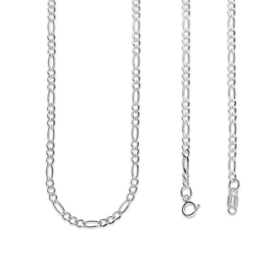 LPCU057-55 Cadena Fígaro 3 Por 1 De 2.7 Mm X 55 Cm Plata .925 Taxco 2134166943
