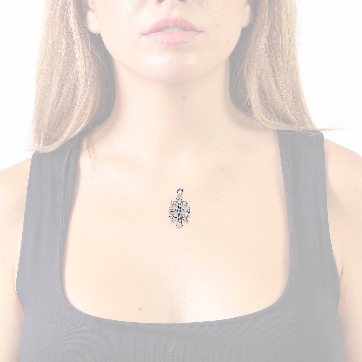 LPDJ058 Dije Cruz De Caravaca Slim En Plata .925 Taxco Gro 844769745