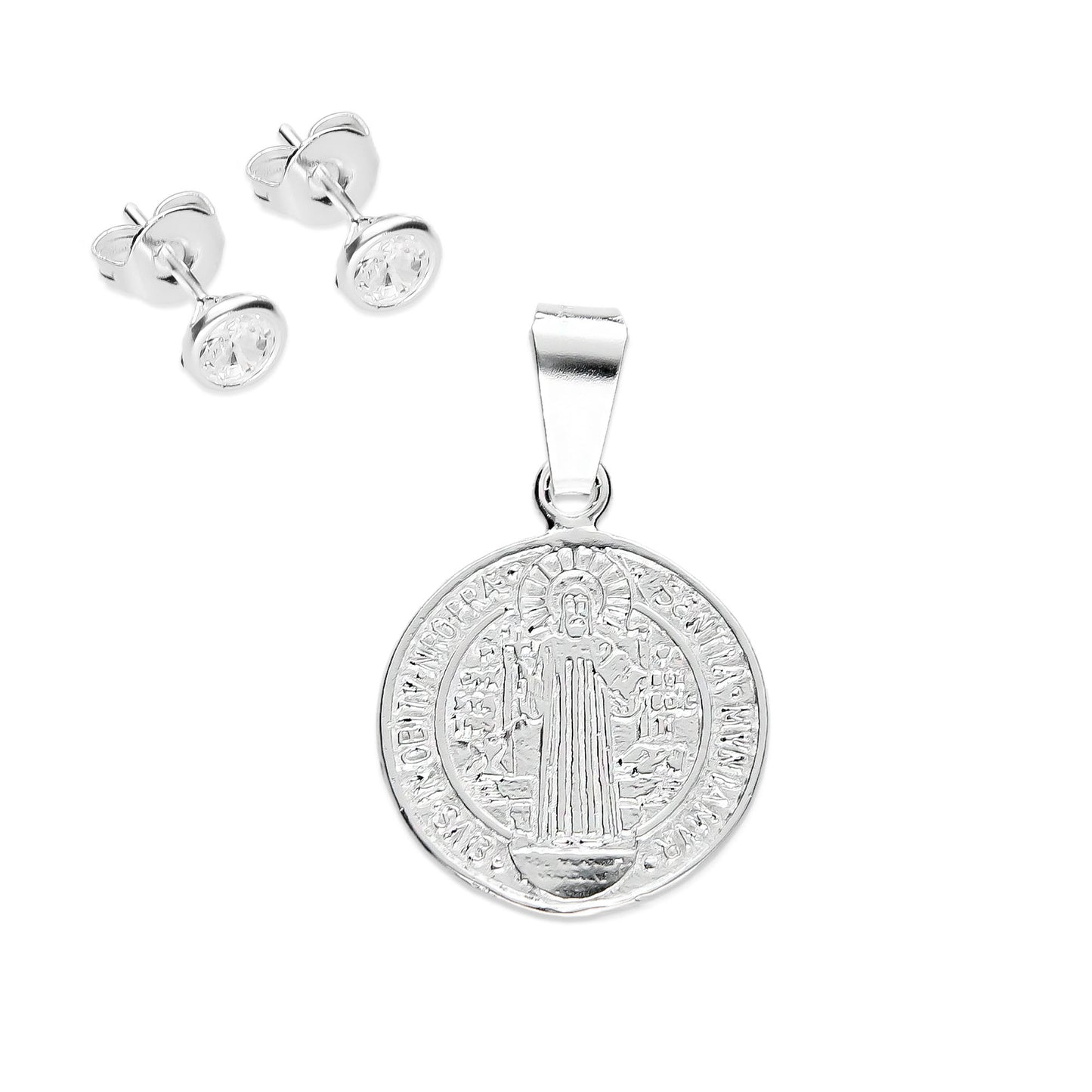 LPDJ222 Medalla San Benito 1.5 x 2.3 cm + Regalo Plata .925 Taxco Gro 2945943674