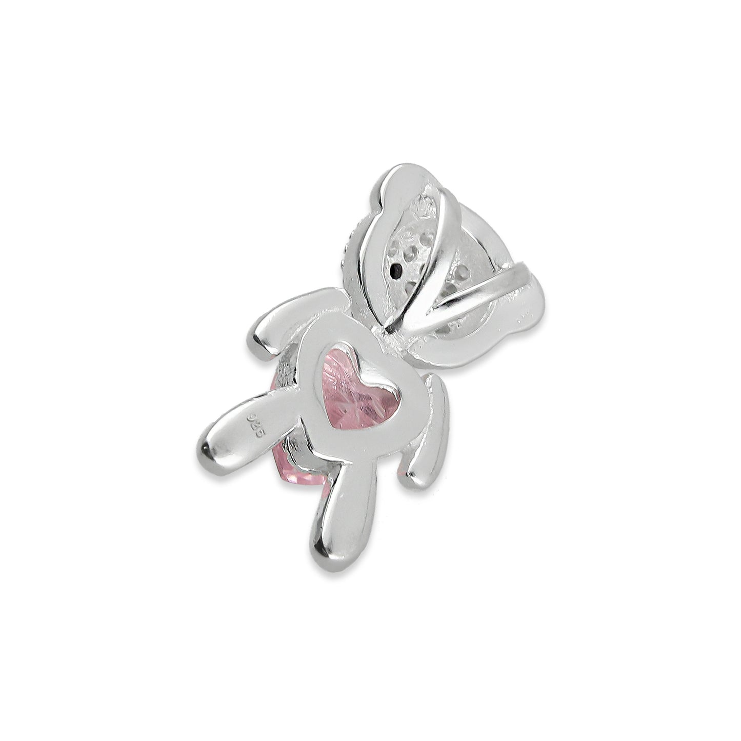 LPDJ244 Dije Oso Corazón Rosa con Zirconia en Plata .925 Taxco Gro 2089555391