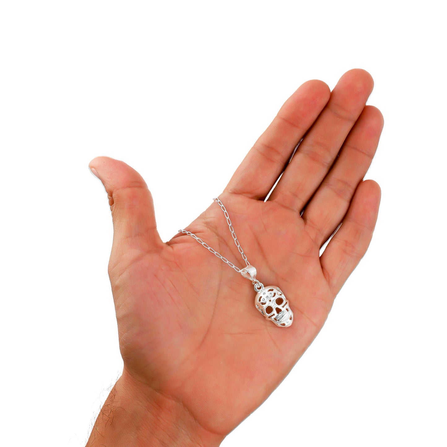 LPDP049 Dije Calavera AB + Cadena 45 cm Plata .925 Taxco Gro 1385789825