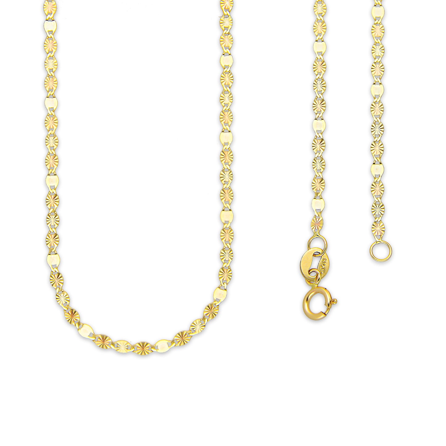 LPECU004-40 Cadena Oro Sólido 10K Florentino Mod Ancla Óvalo Diamantada 3x1 2 mm x 40 cm 4287536434