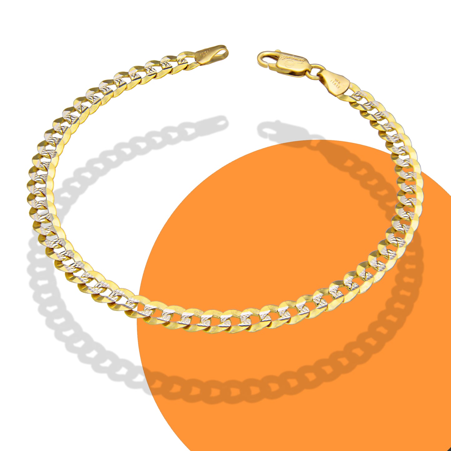 LPEPC004 Pulsera para Caballero Oro Sólido 10K Mod Cubana Americana Diamantada 5 mm x 21 cm 4287912300