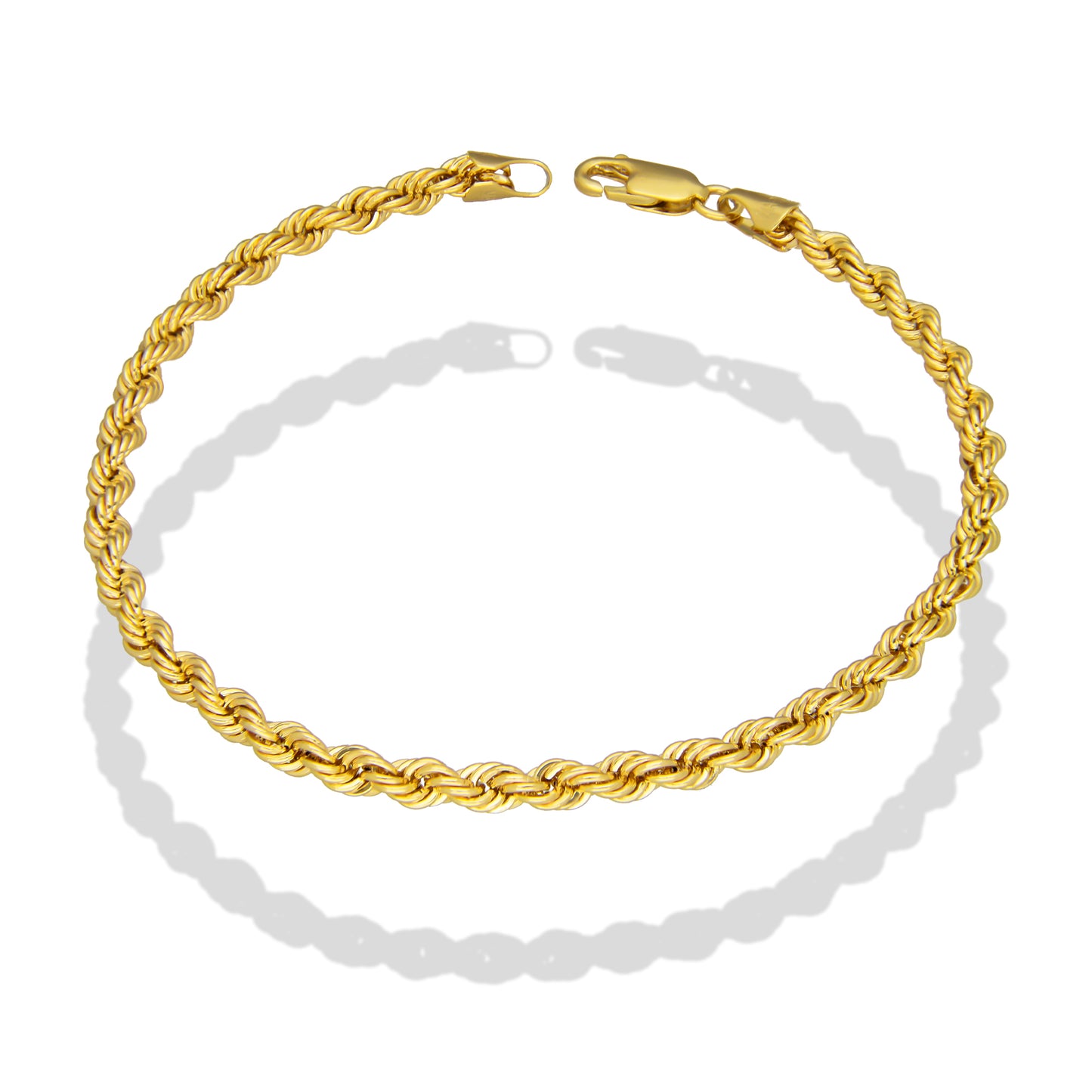 LPEPC005 Pulsera para Caballero Oro Sólido 10K Mod Torsal Lisa Súper Ligera 4 mm x 21.5 cm 4286630504