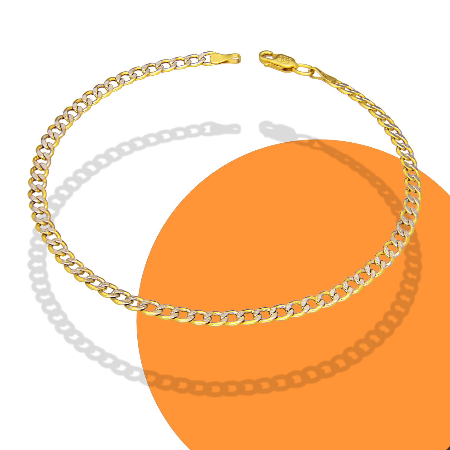 LPEPC006 Pulsera para Caballero Oro Sólido 10K Mod Fígaro 1x0 Diamantada Súper Ligera 3.5 mm x 21 cm 4287470846