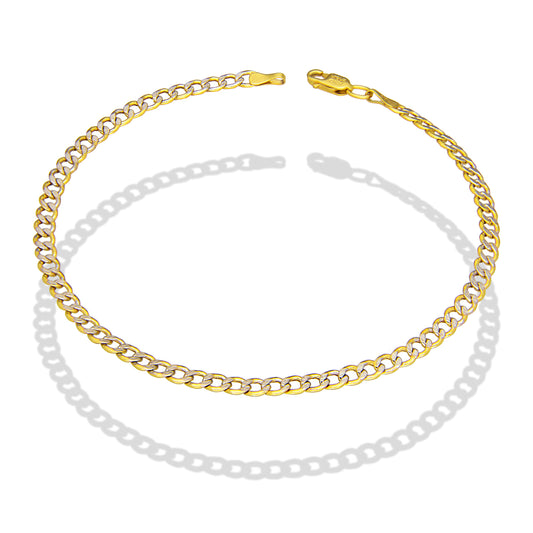 LPEPC006 Pulsera para Caballero Oro Sólido 10K Mod Fígaro 1x0 Diamantada Súper Ligera 3.5 mm x 21 cm 4287470846