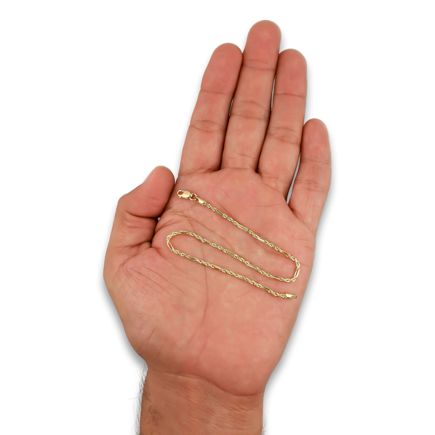 LPEPC007 Pulsera para Caballero Oro Sólido 10K Mod Torsal Fígaro Súper Ligera 2 mm x 20 cm 4286630488