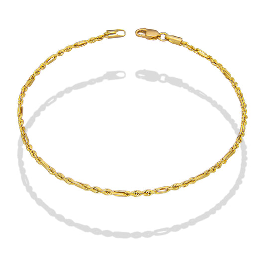 LPEPC007 Pulsera para Caballero Oro Sólido 10K Mod Torsal Fígaro Súper Ligera 2 mm x 20 cm 4286630488