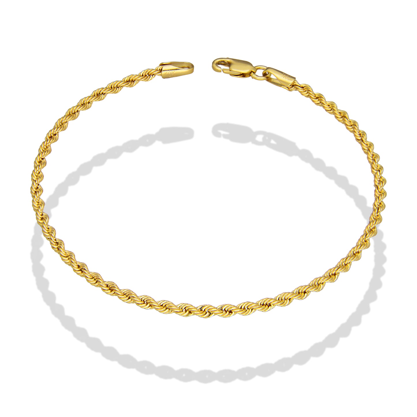 LPEPD006 Pulsera para Dama Oro Sólido 10K Mod Torsal Lisa Súper Ligera 2 mm x 18 cm 4287483716