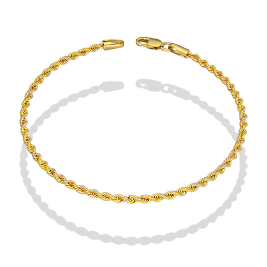 LPEPD006 Pulsera para Dama Oro Sólido 10K Mod Torsal Lisa Súper Ligera 2 mm x 18 cm 4287483716