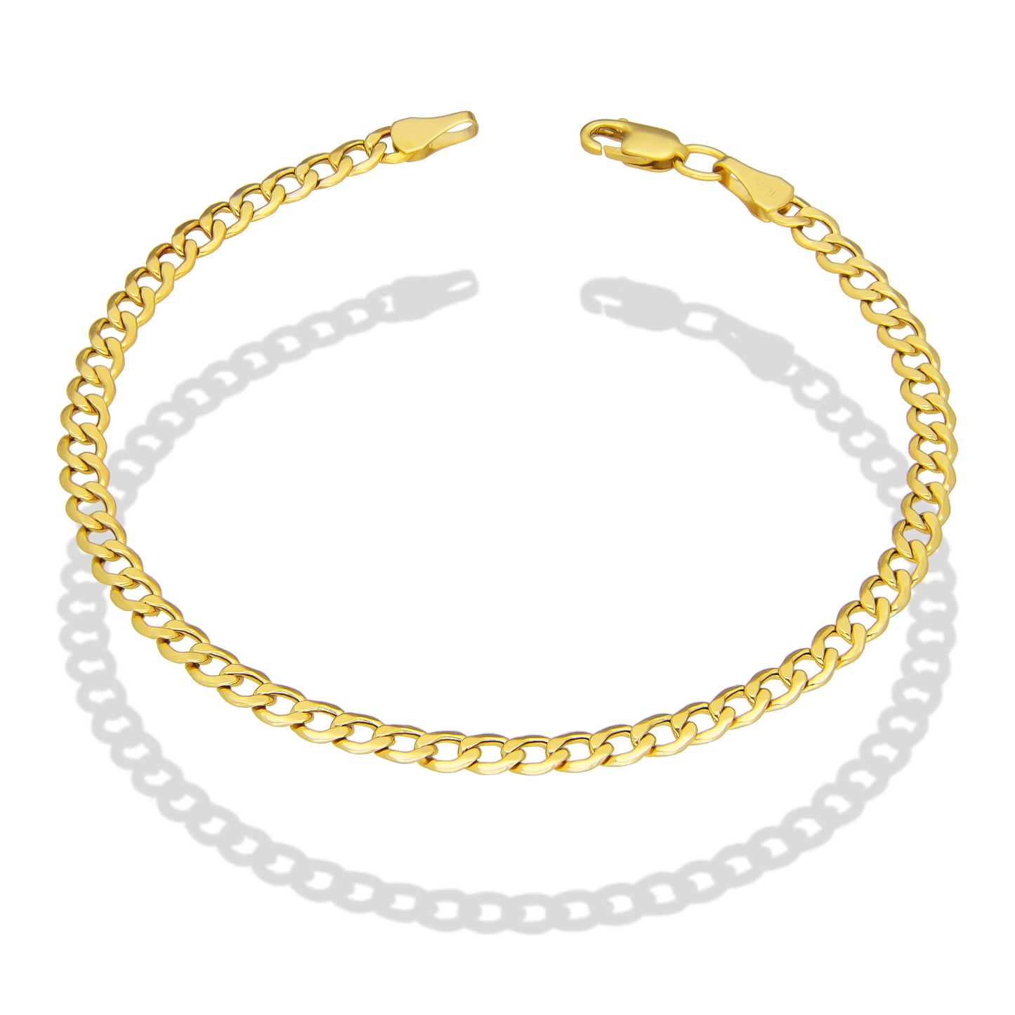 LPEPD009 Pulsera para Dama Oro Sólido 10K Mod Fígaro 1x0 Lisa Súper Ligera 3.5 mm x 18 cm 4287237296