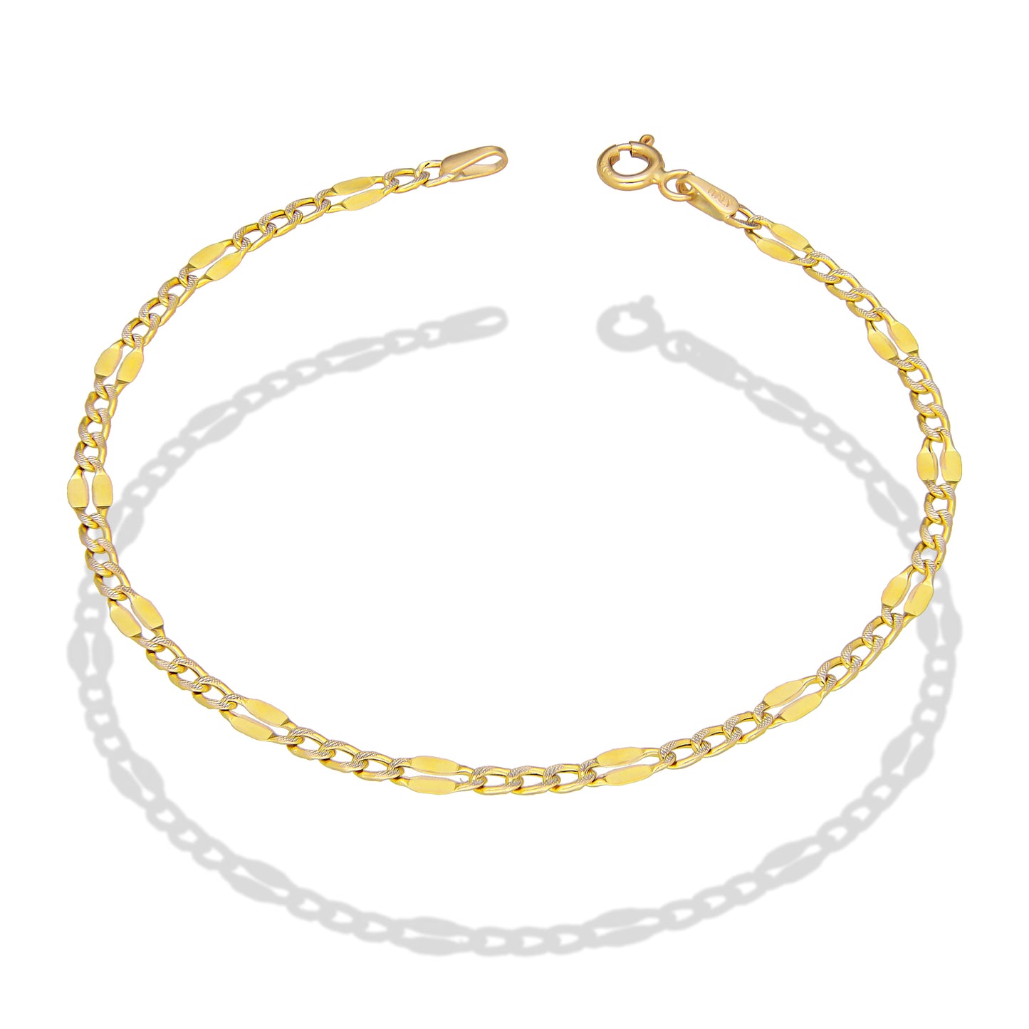 LPEPD010 Pulsera para Dama Oro Sólido 10K Mod Ancla Lisa Forjada 3*1 Súper Ligera 3 mm x 18 cm 4287263132