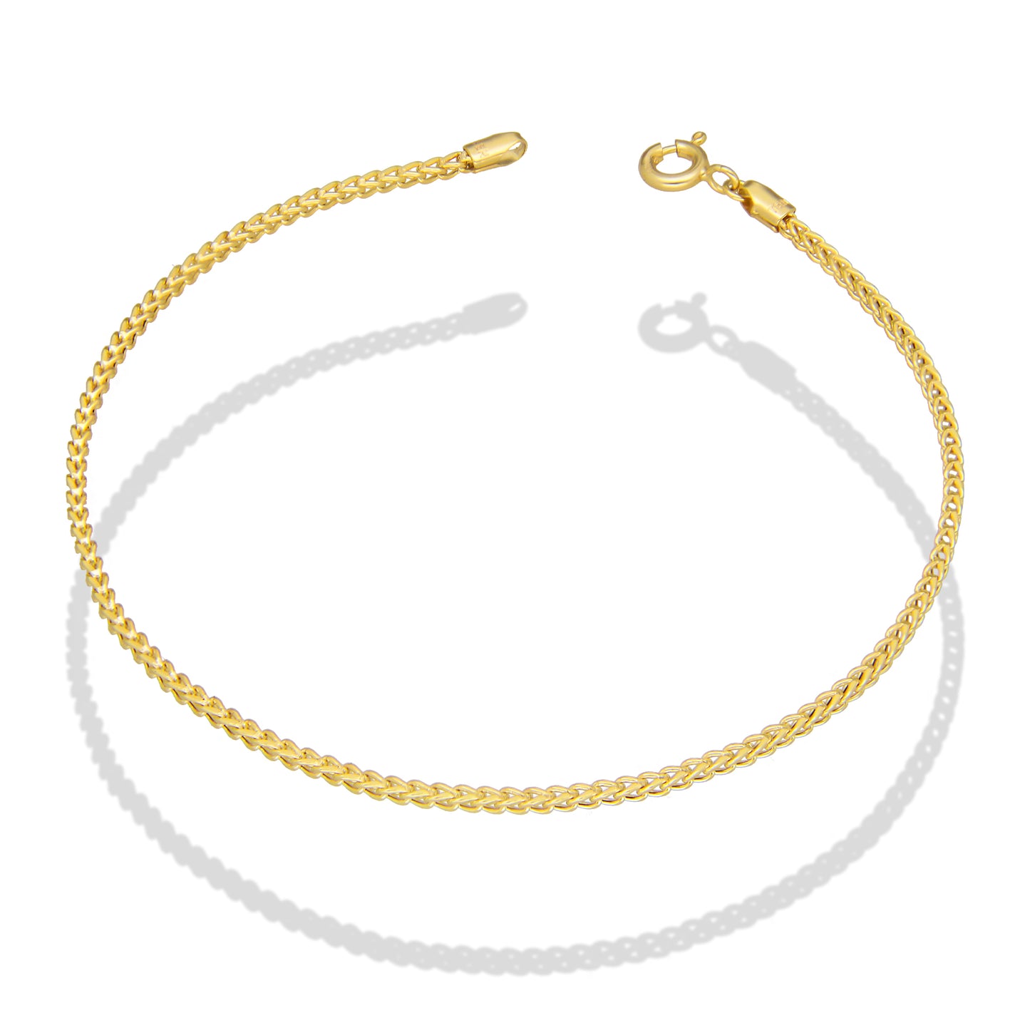 LPEPD015 Pulsera para Dama Oro Sólido 10K Mod Espiga Cuadrada Súper Ligera 1.5 mm x 18 cm 2531192837