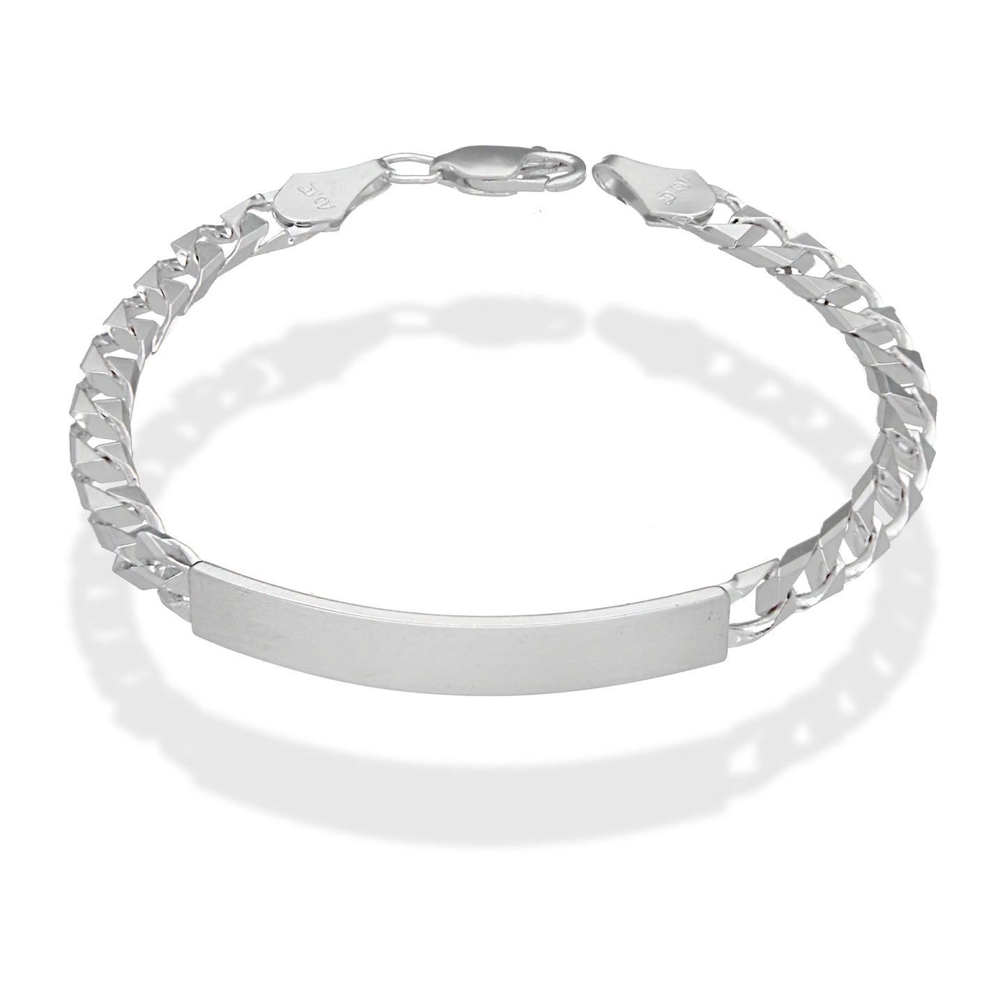 LPPC098 Pulsera Esclava Cubana Eslabón Cuadrado 5 mm x 20 cm en Plata .925