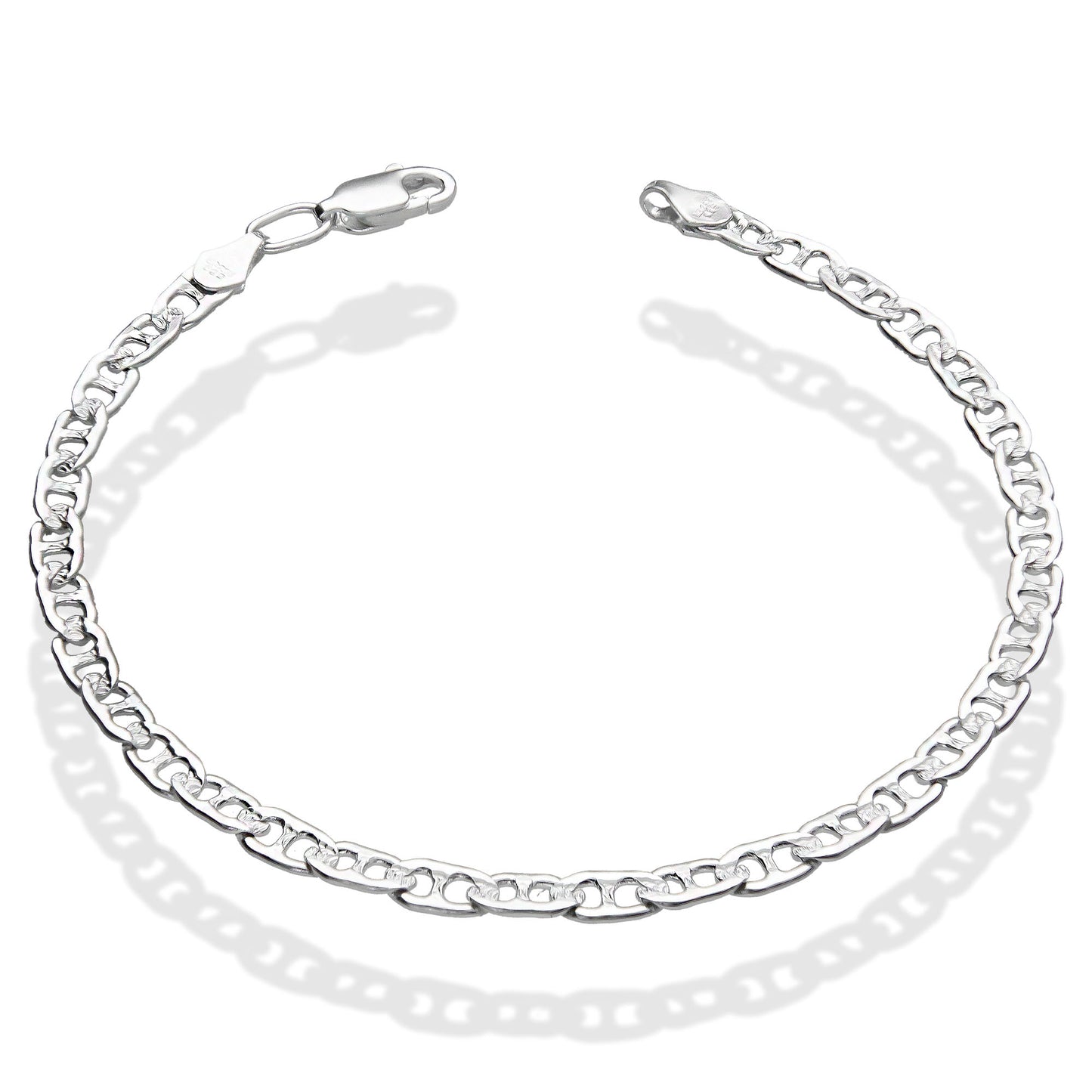 LPPD032 Pulsera Gusi 3.7 mm x 18.5 cm en Plata Ley .925 1500917547
