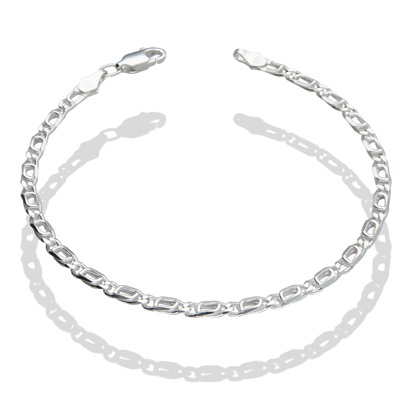 LPPD033 Pulsera Ojo de Tigre 3.2 mm x 18 cm en Plata Ley .925 1502679224