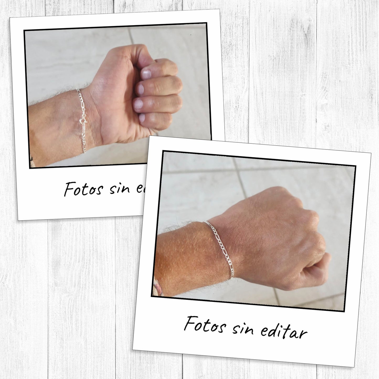 LPPD038 Pulsera Figaro 3x1 Diam 2.5 cm x 18 cm en Plata Ley .925 1524044019